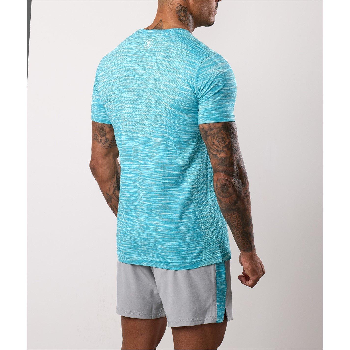 Ocean Blue - Gym King - Mens Energy Short-Sleeve Performance Gym Top - 2