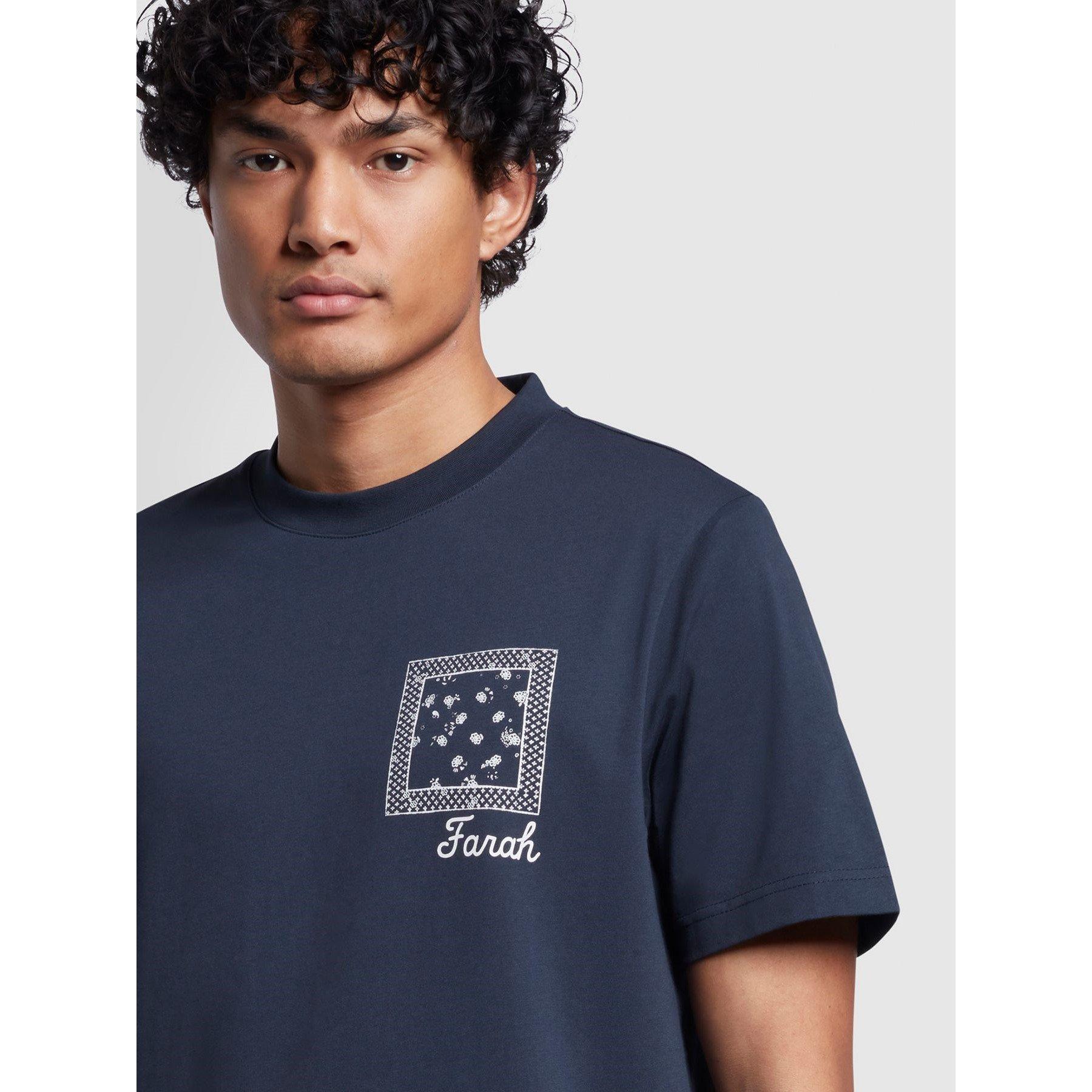 Blu navy vero - Farah - Men's Vinnie Print Regular Fit T-Shirt - 4