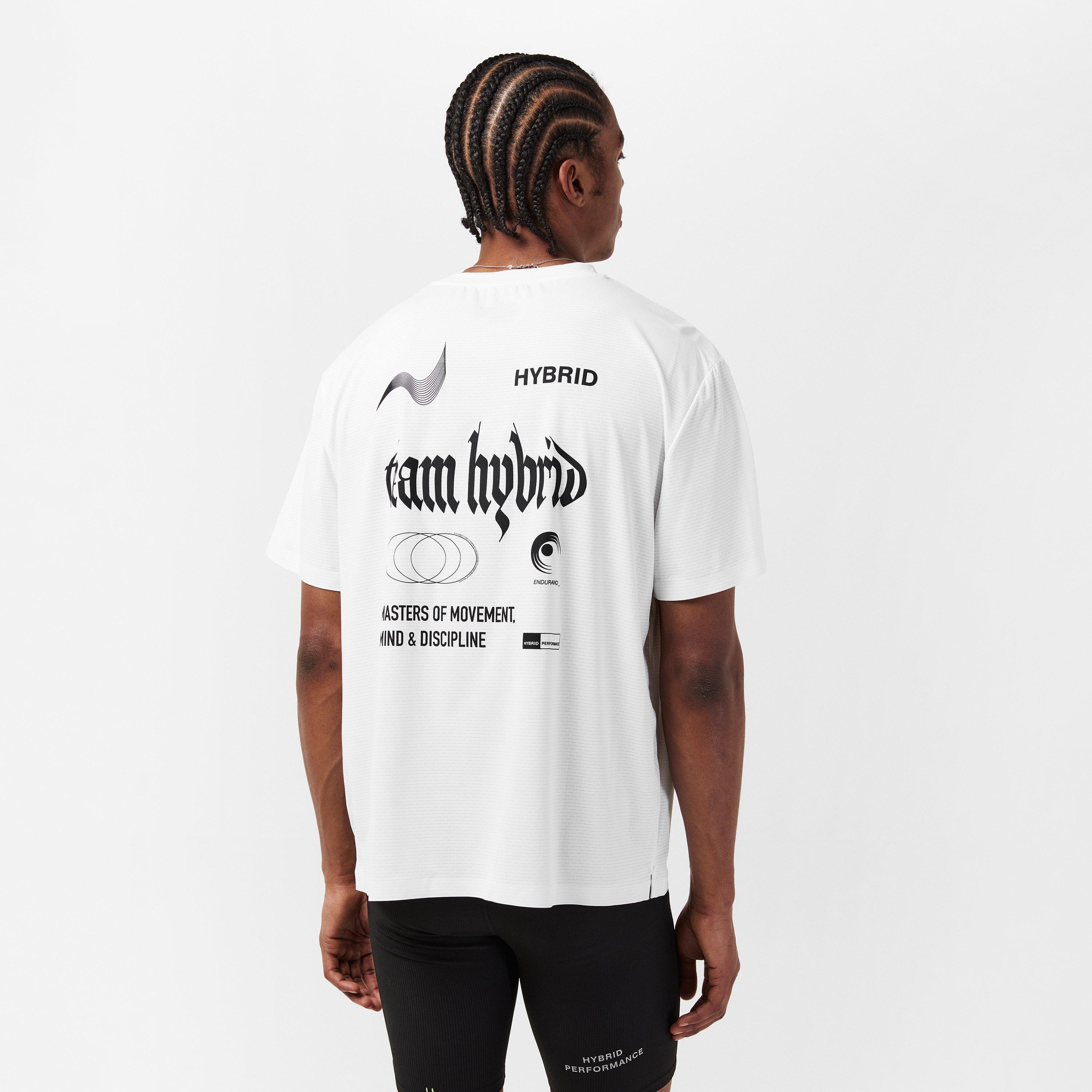 White - Hybrid Performance - Men's Short Sleeve Moisture Wicking Athletic Fit Gym Top - 4