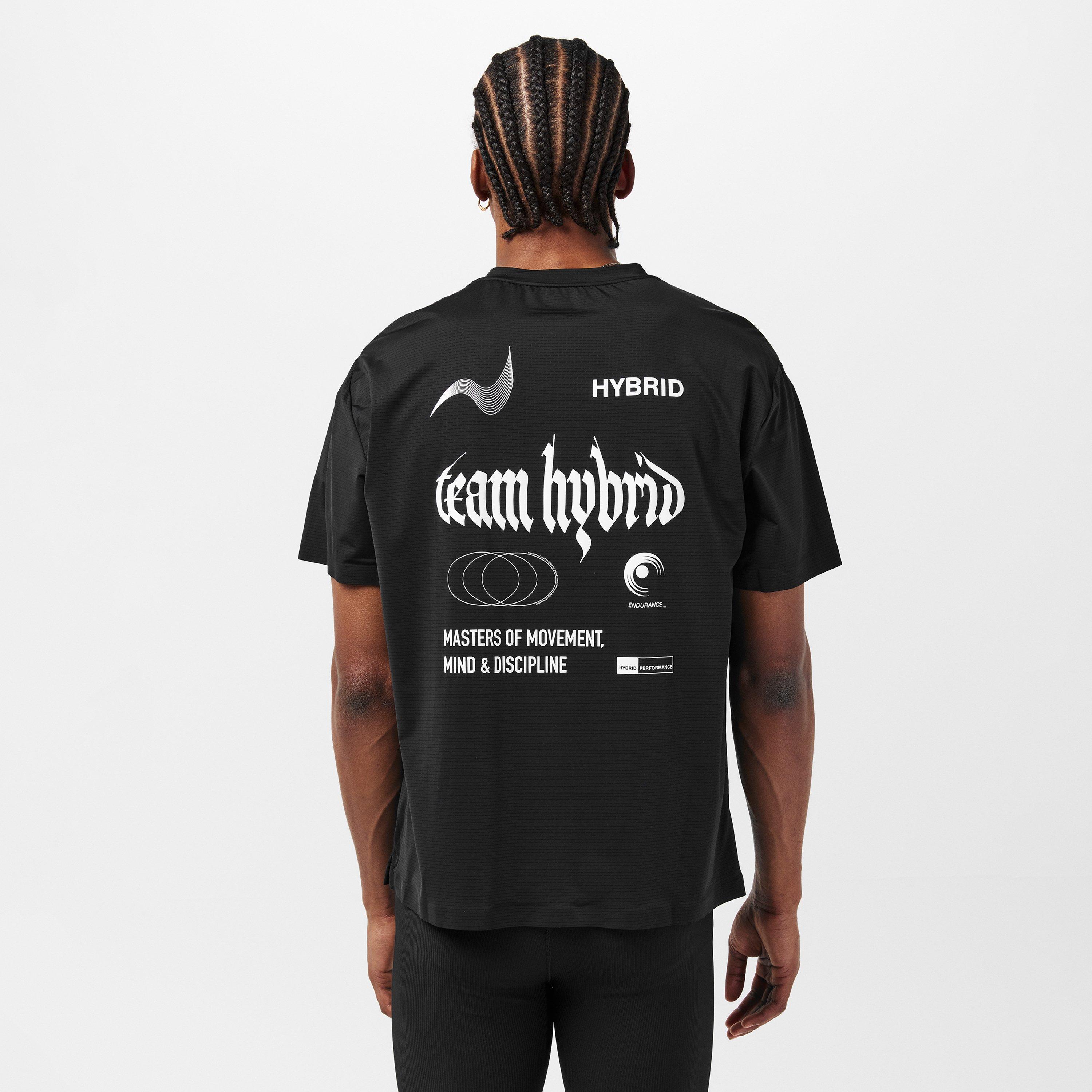 Black - Hybrid Performance - Men's Short Sleeve Moisture Wicking Athletic Fit Gym Top - 4