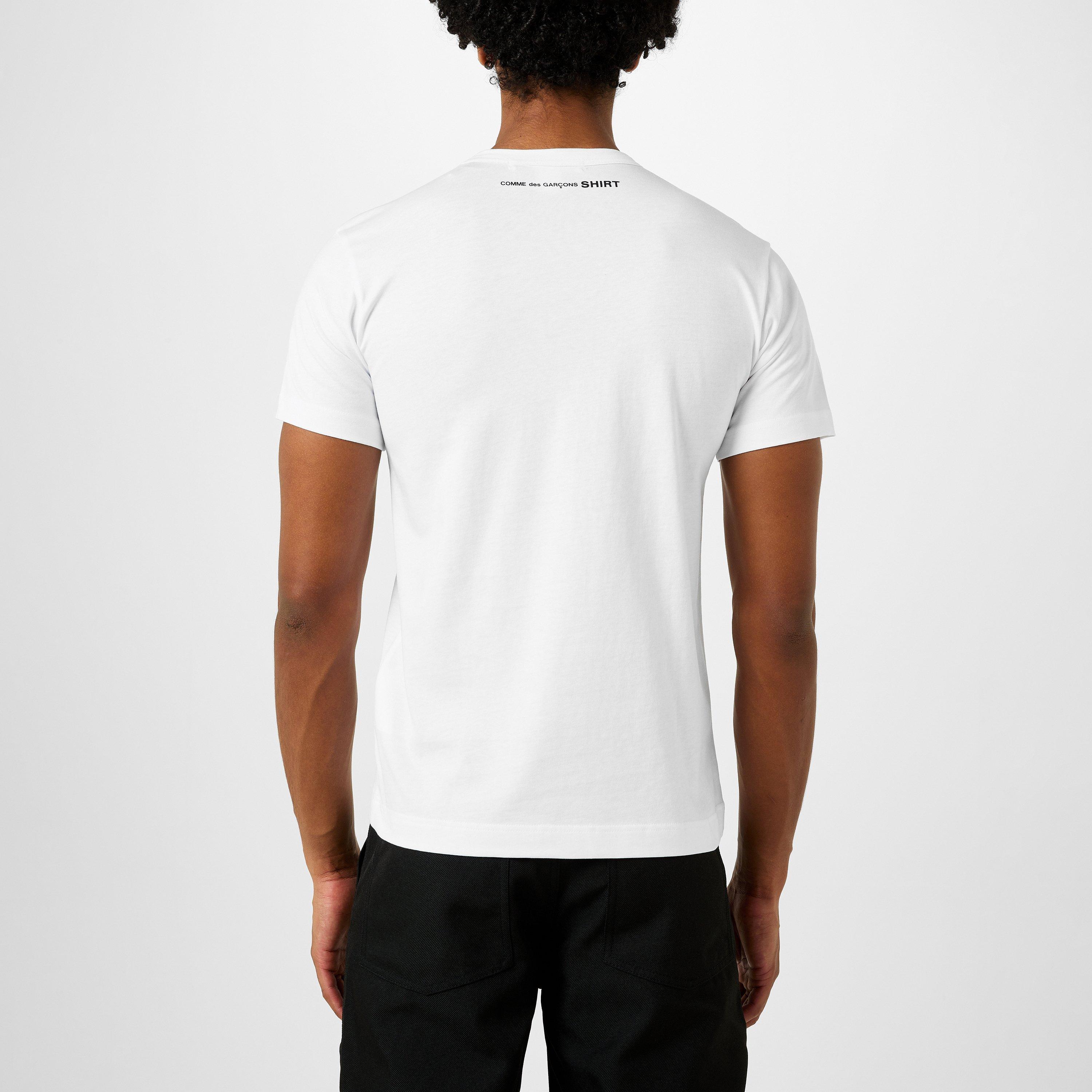 White - Comme des Garcons Shirt - Men's Regular Fit Back Logo T-Shirt - 3