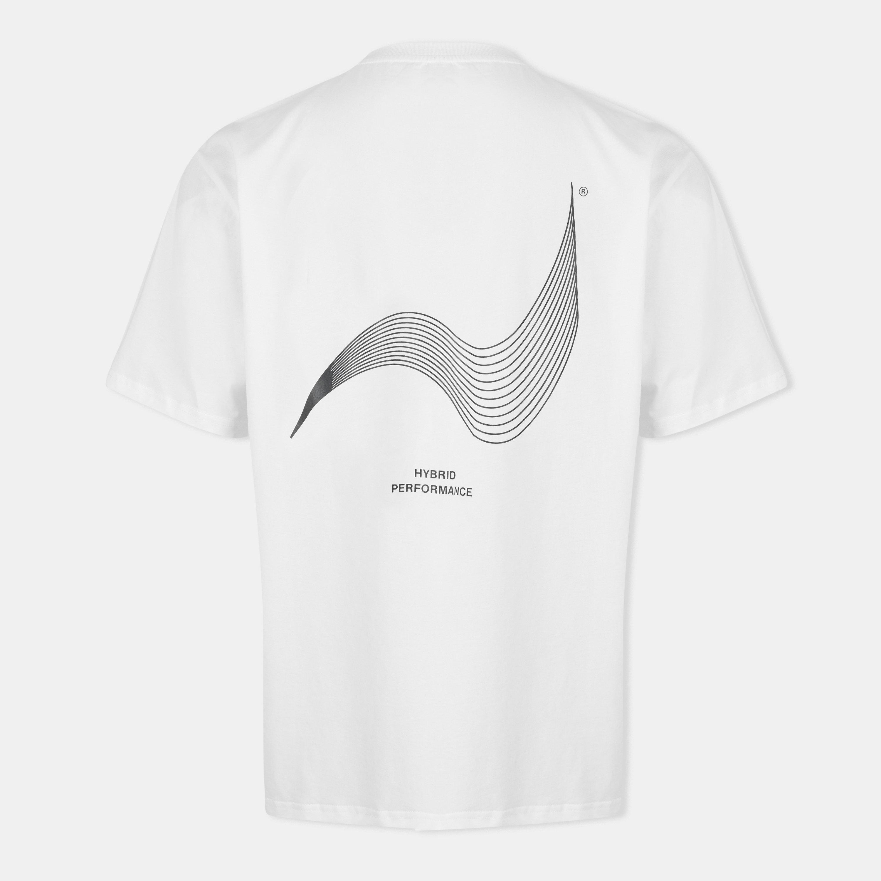 White - Hybrid Performance - Men's Short Sleeve Moisture Wicking Gym Top - 2
