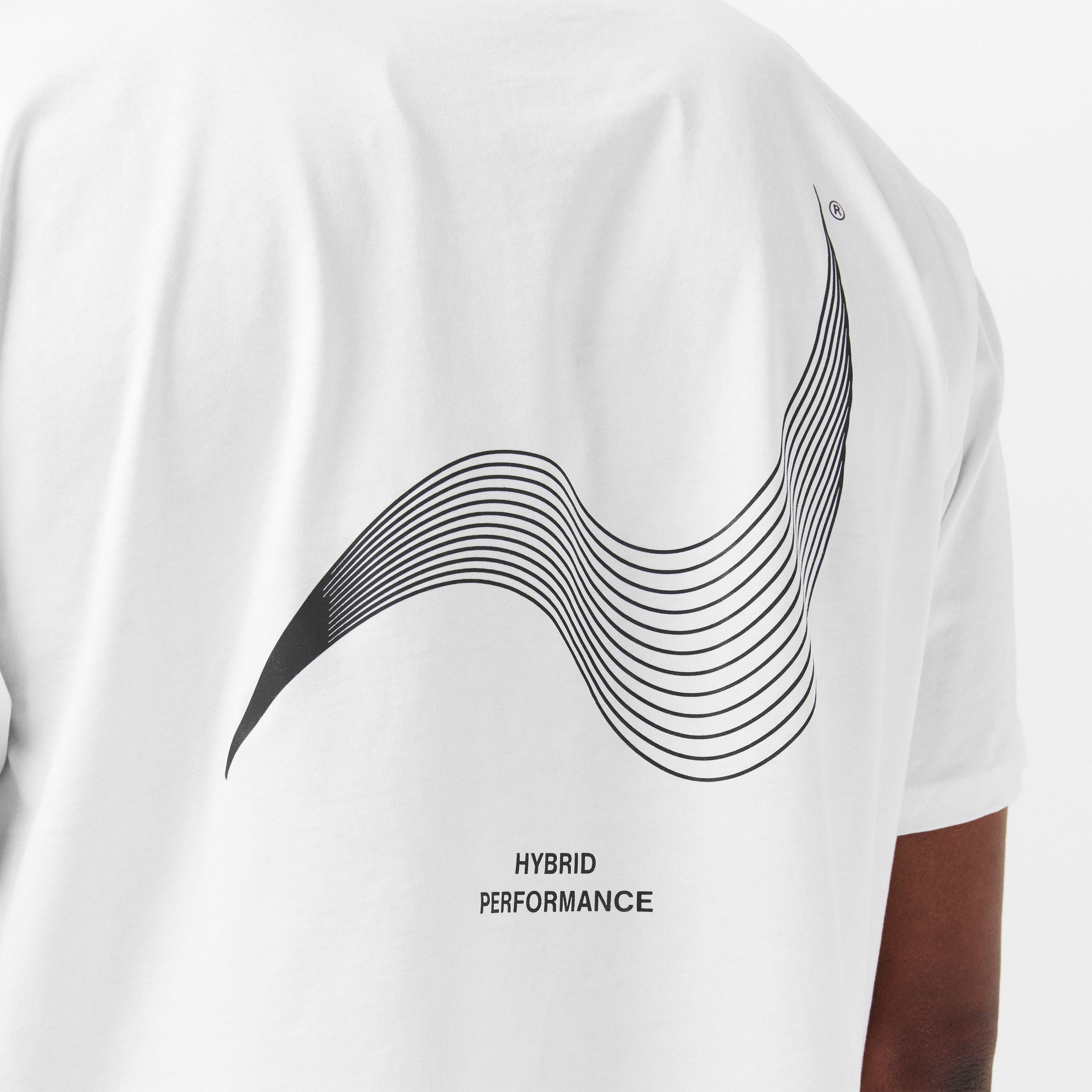White - Hybrid Performance - Men's Short Sleeve Moisture Wicking Gym Top - 5