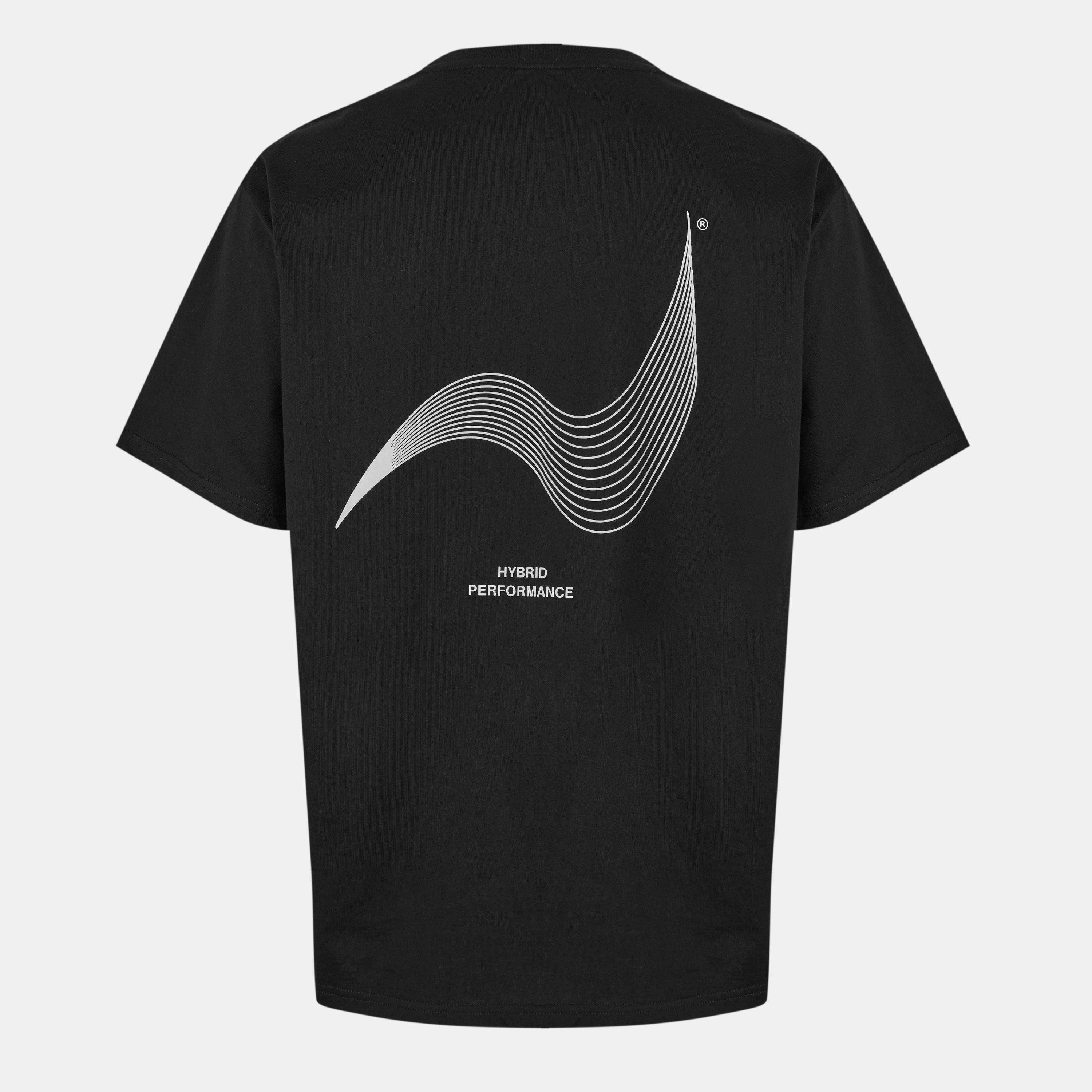 Black - Hybrid Performance - Men's Short Sleeve Moisture Wicking Gym Top - 2