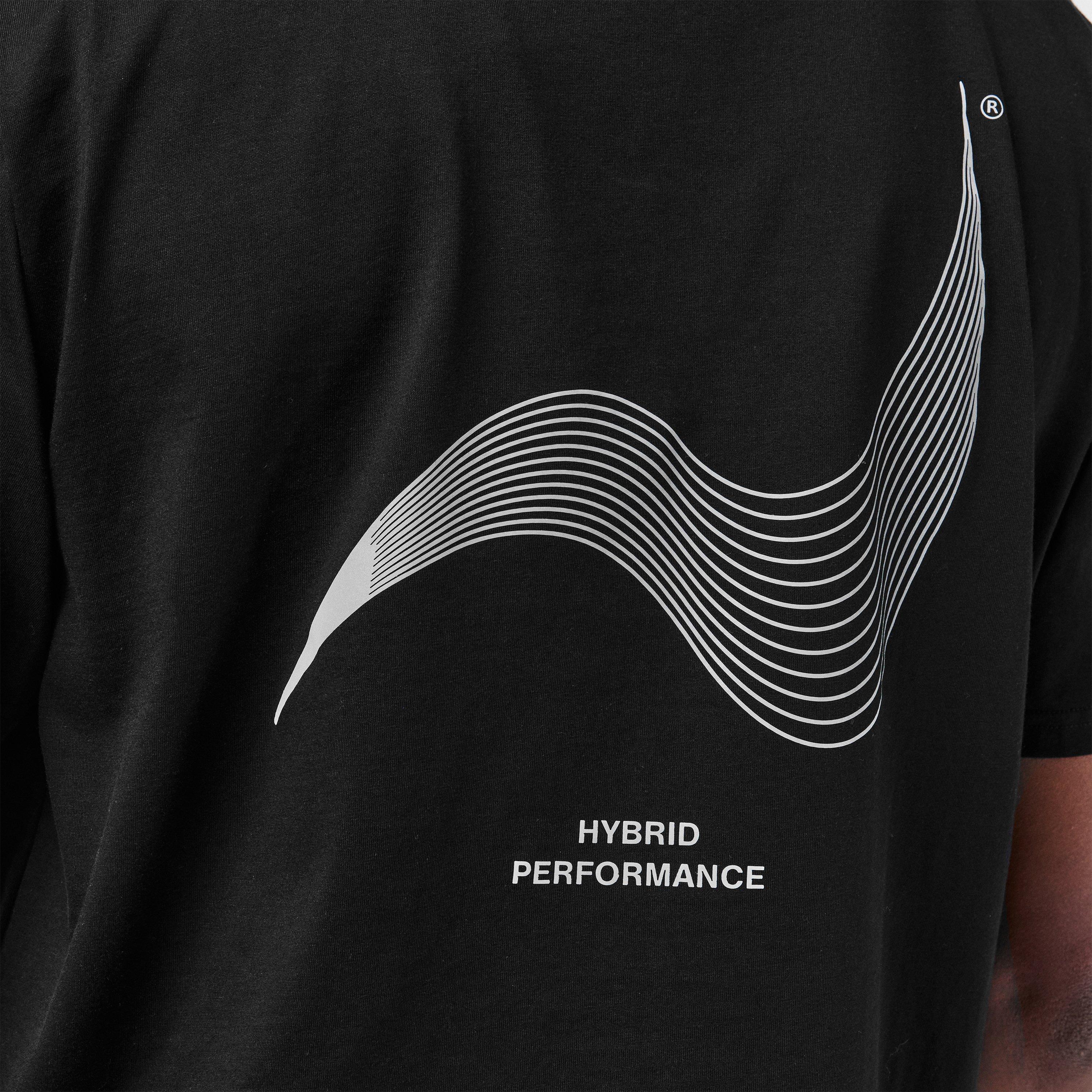 Black - Hybrid Performance - Men's Short Sleeve Moisture Wicking Gym Top - 5