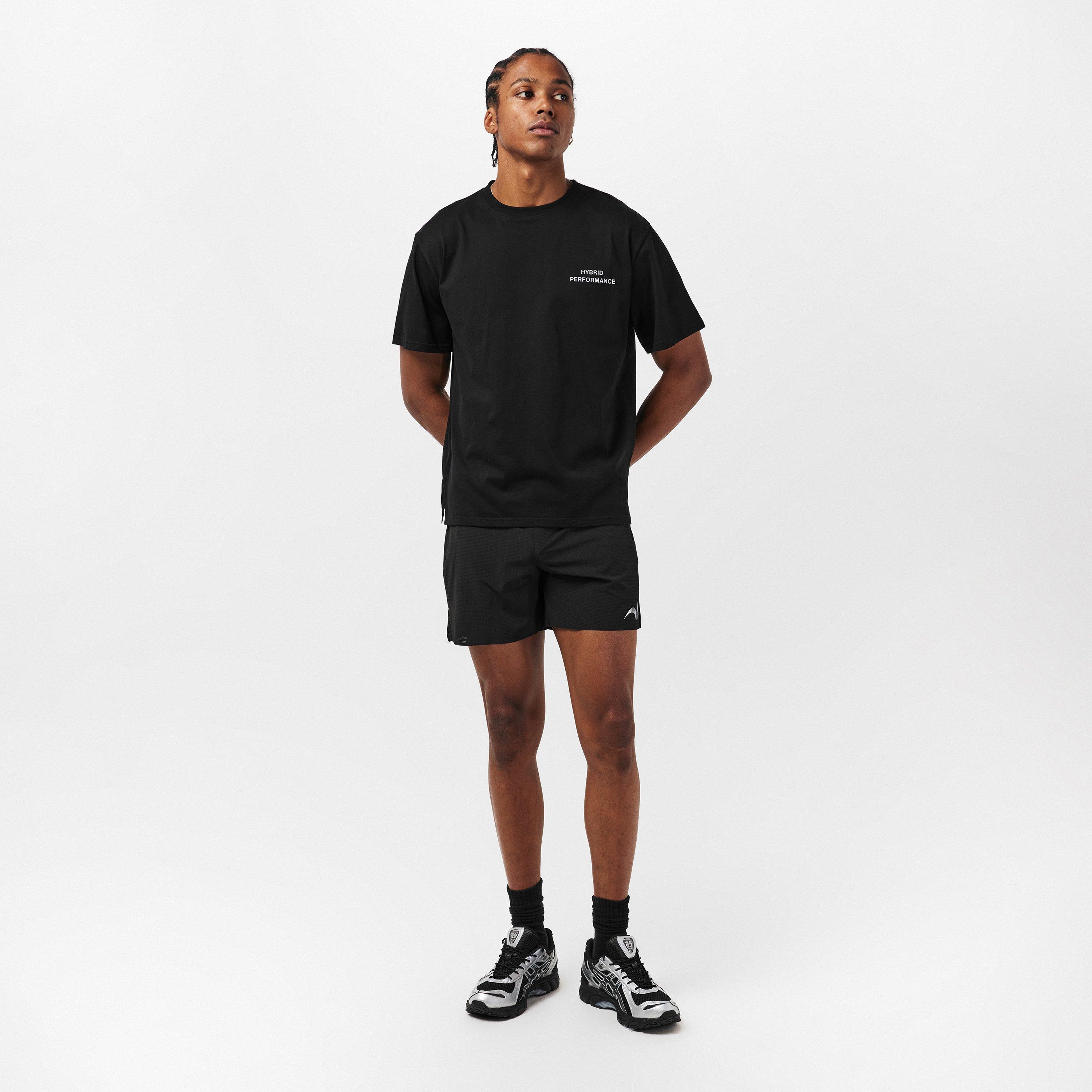 Black - Hybrid Performance - Men's Short Sleeve Moisture Wicking Gym Top - 6