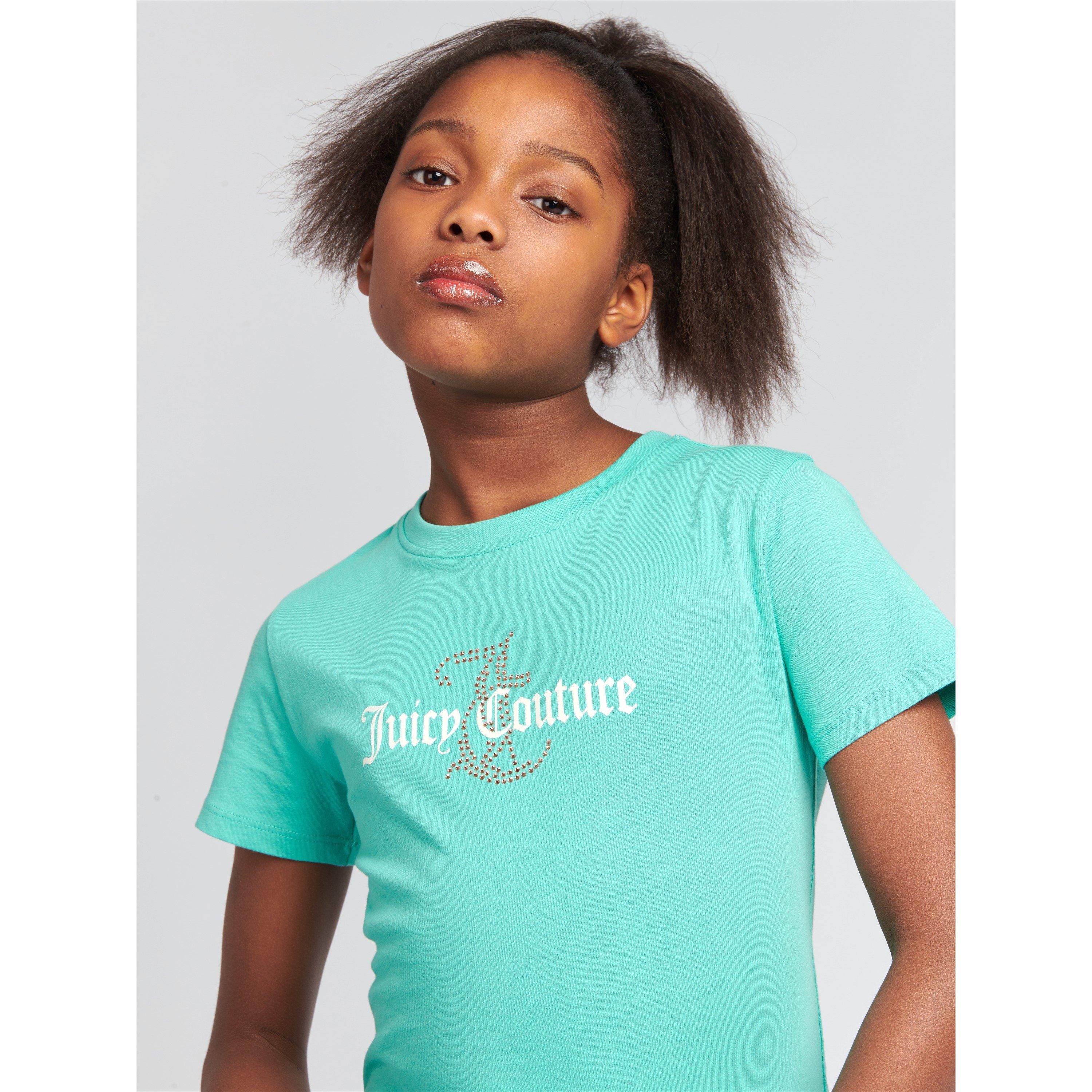 Turquoise 171 - Juicy Couture - Kids' Diamante Logo T-Shirt - 4