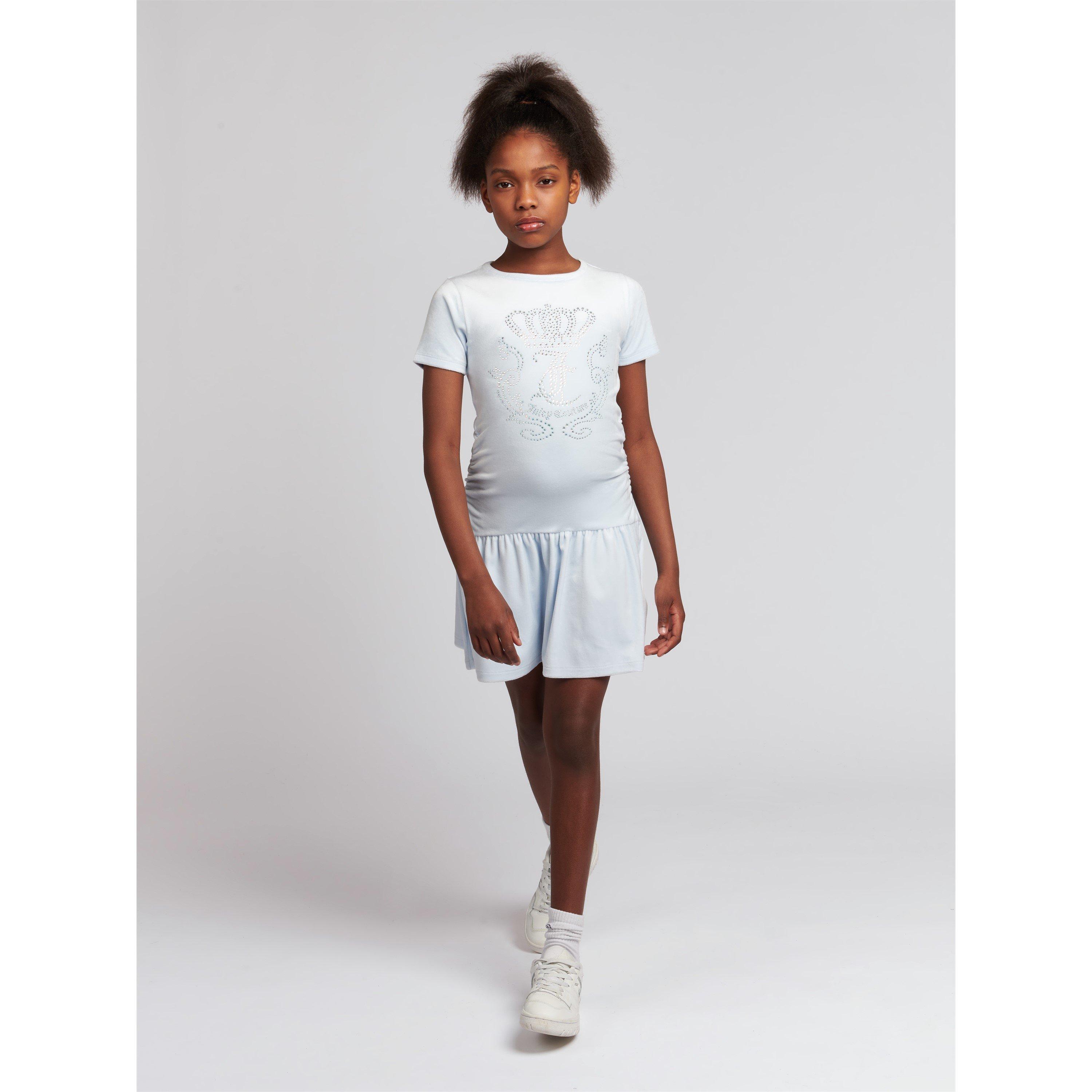 Heather E44 - Juicy Couture - Kids' Diamante Crown Velour T-Shirt Dress - 3