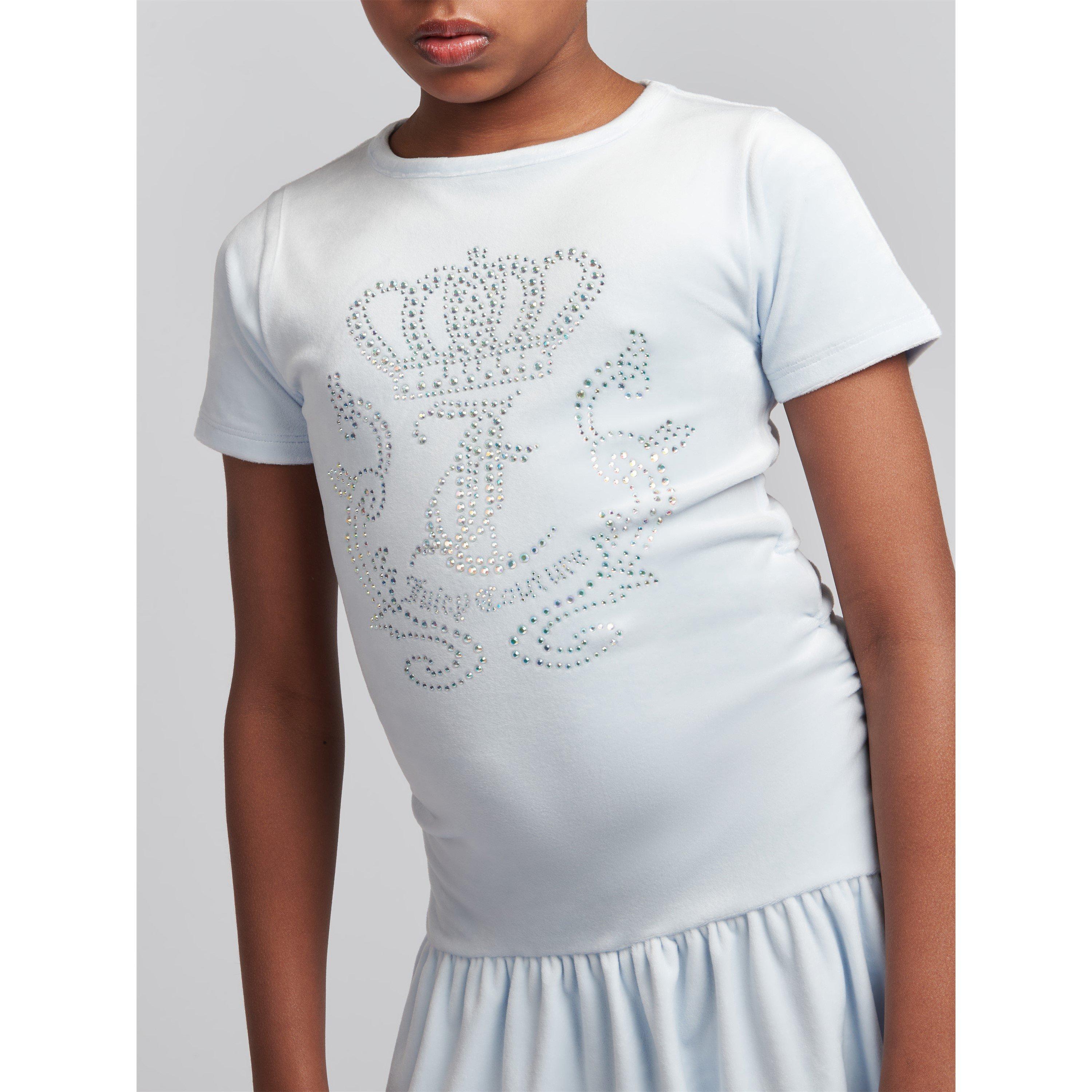 Heather E44 - Juicy Couture - Kids' Diamante Crown Velour T-Shirt Dress - 4