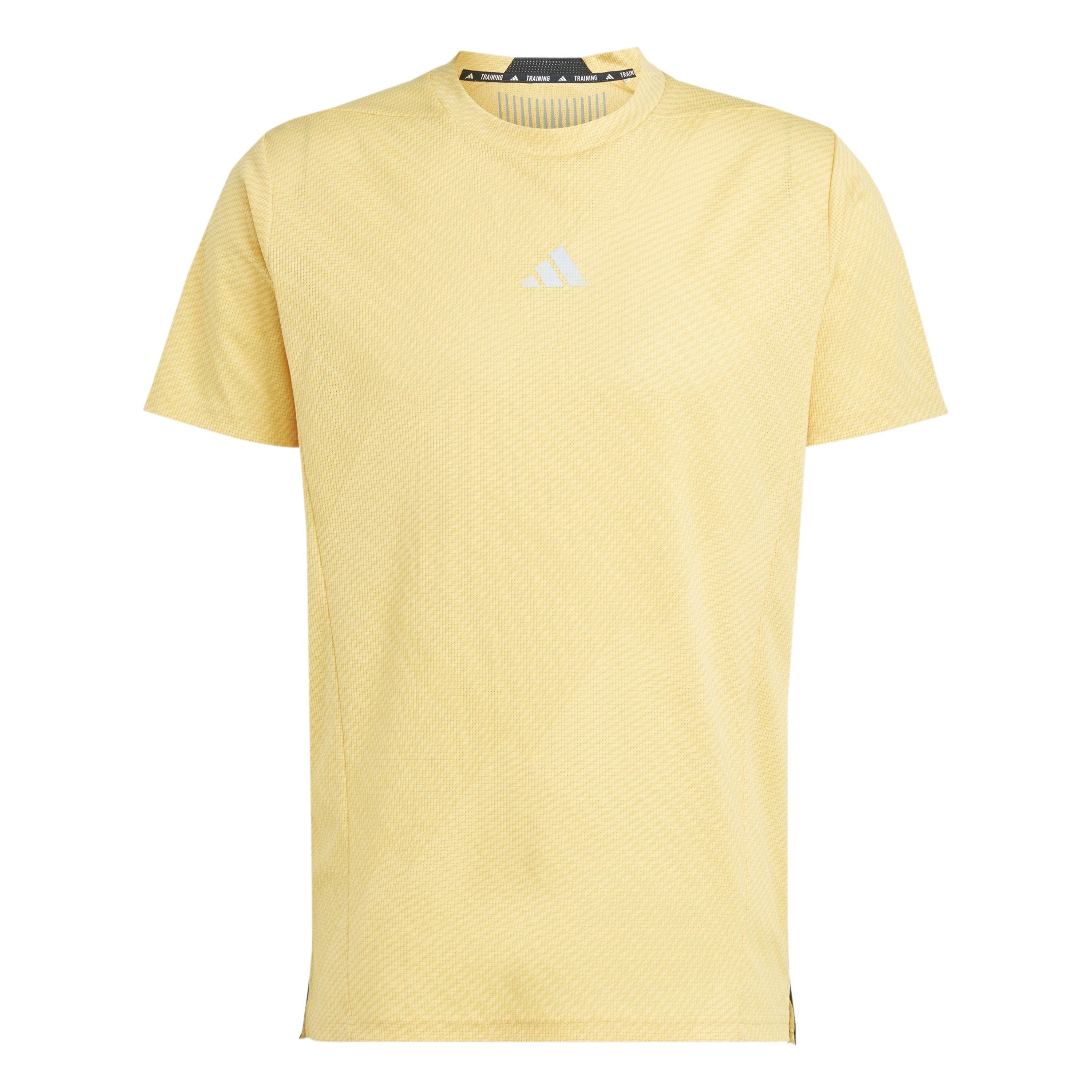 Yellow - adidas - Men's All Over Print Short Sleeve Performance Gym Top - 1