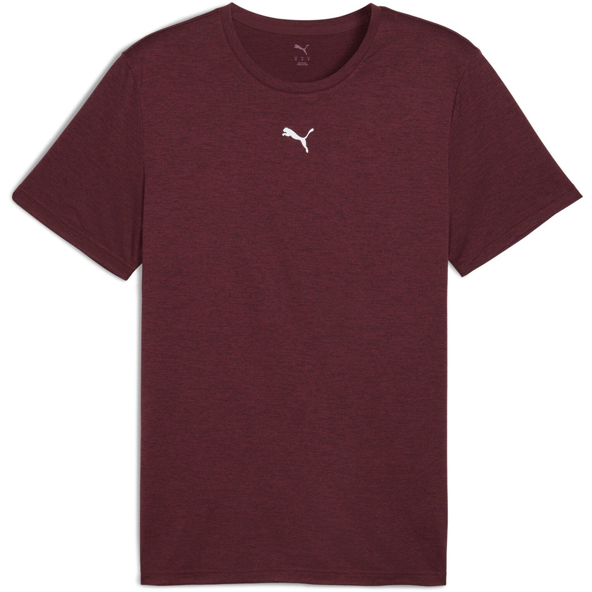 Puma Men's Tad Short Sleeve Performance Gym Top - Burgundy - XL