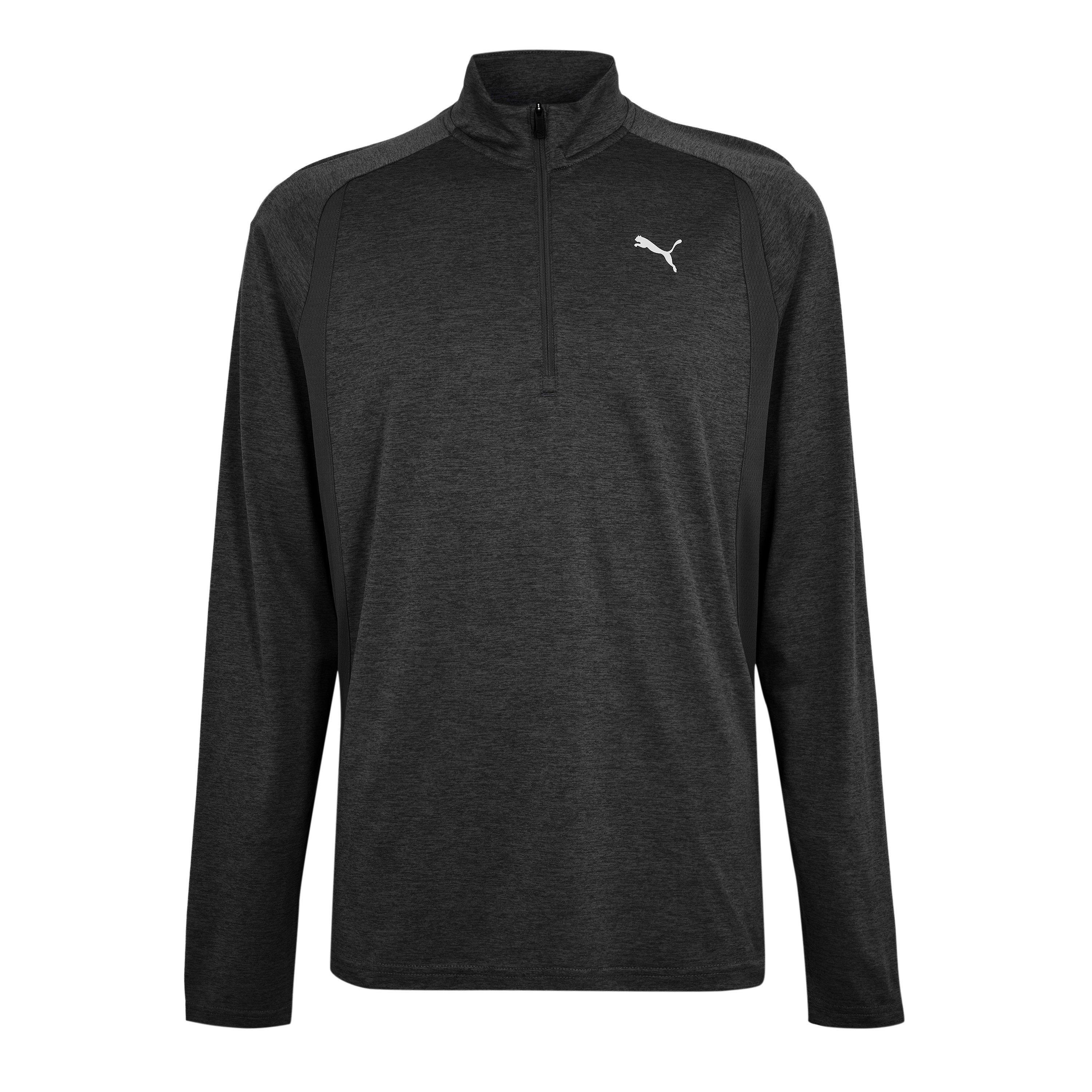 Puma Men's Tad Qz Long Sleeve Performance Gym Top - Charcoal - M