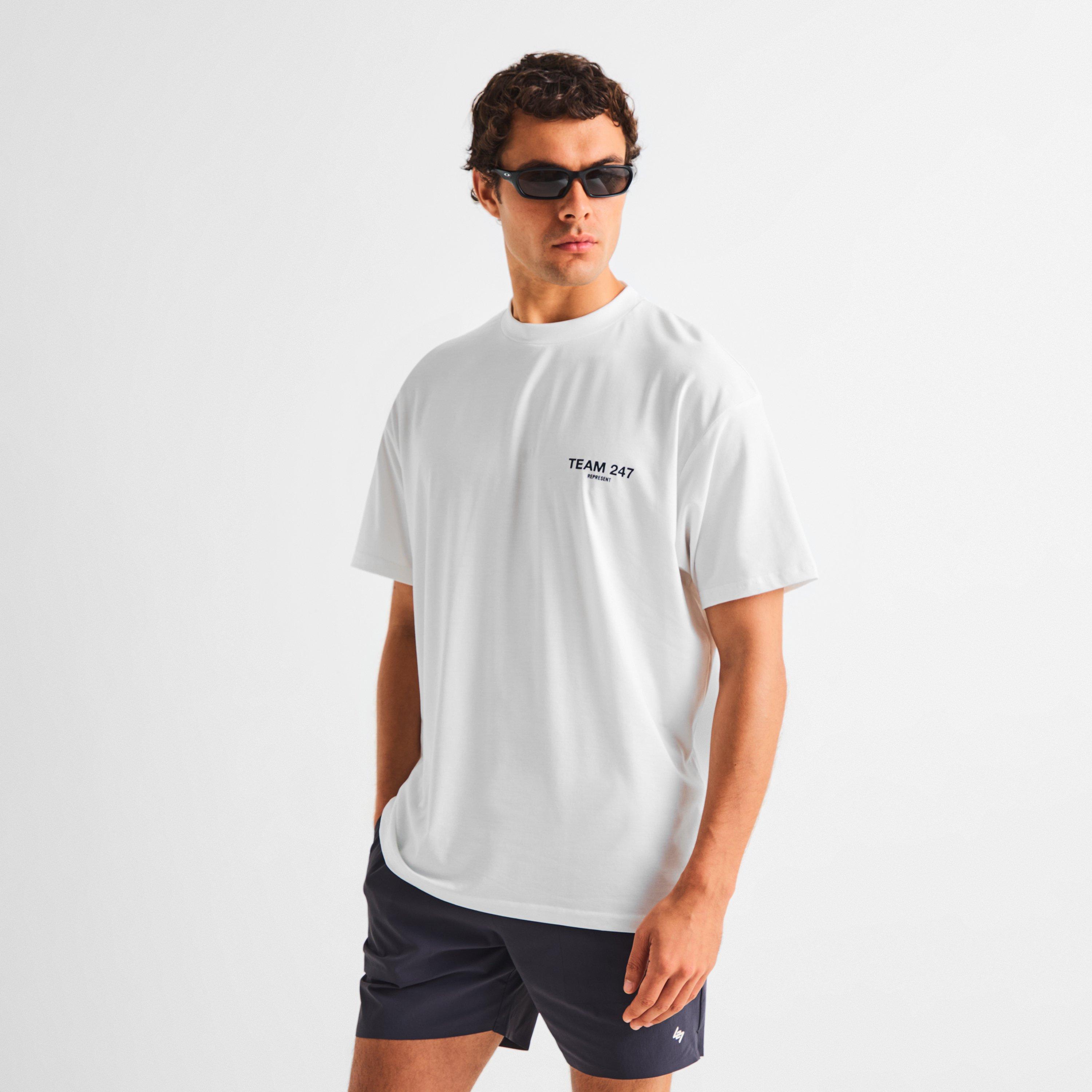 Flat White - Represent 247 - Men's Team 247 Short-Sleeve Oversized-Fit T-Shirt - 3
