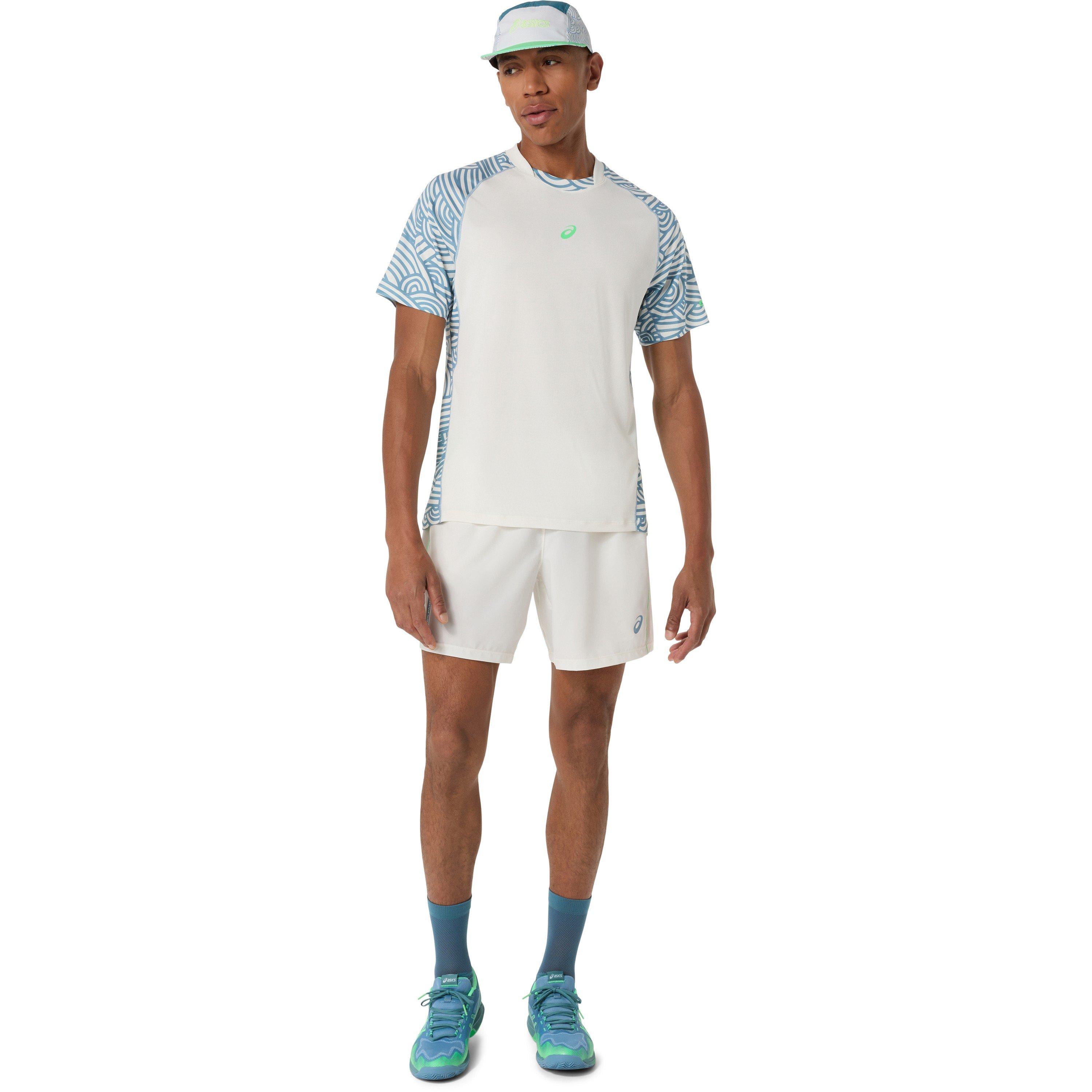 Cream/Saba Blue - Asics - Men's Short Sleeve Performance T-Shirt - 3