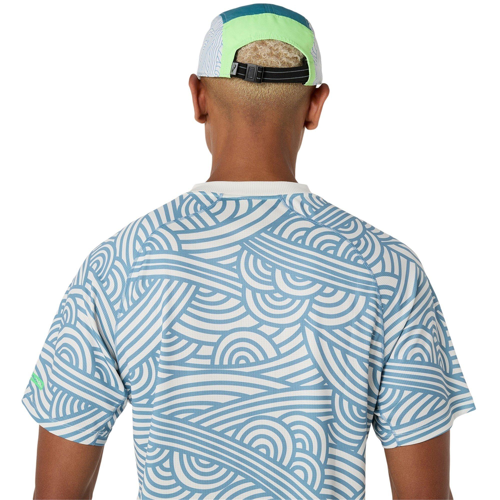 Cream/Saba Blue - Asics - Men's Short Sleeve Performance T-Shirt - 5