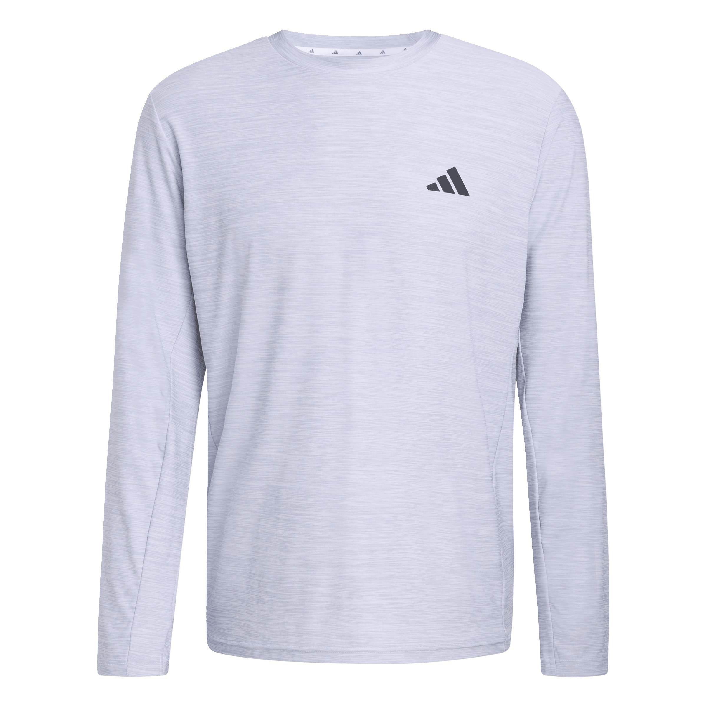 White Melange - adidas - Men's Long Sleeve Performance Gym Top - 1
