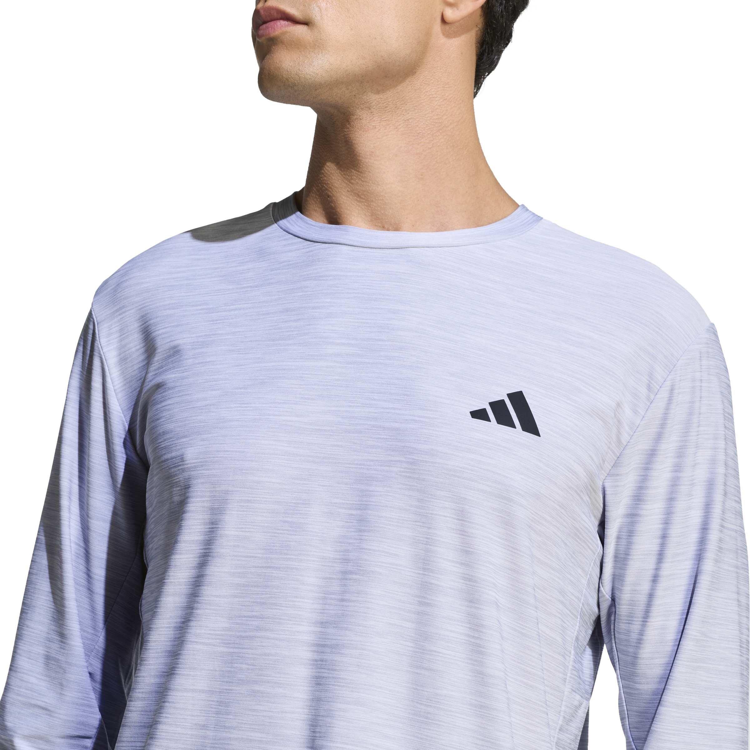 White Melange - adidas - Men's Long Sleeve Performance Gym Top - 4