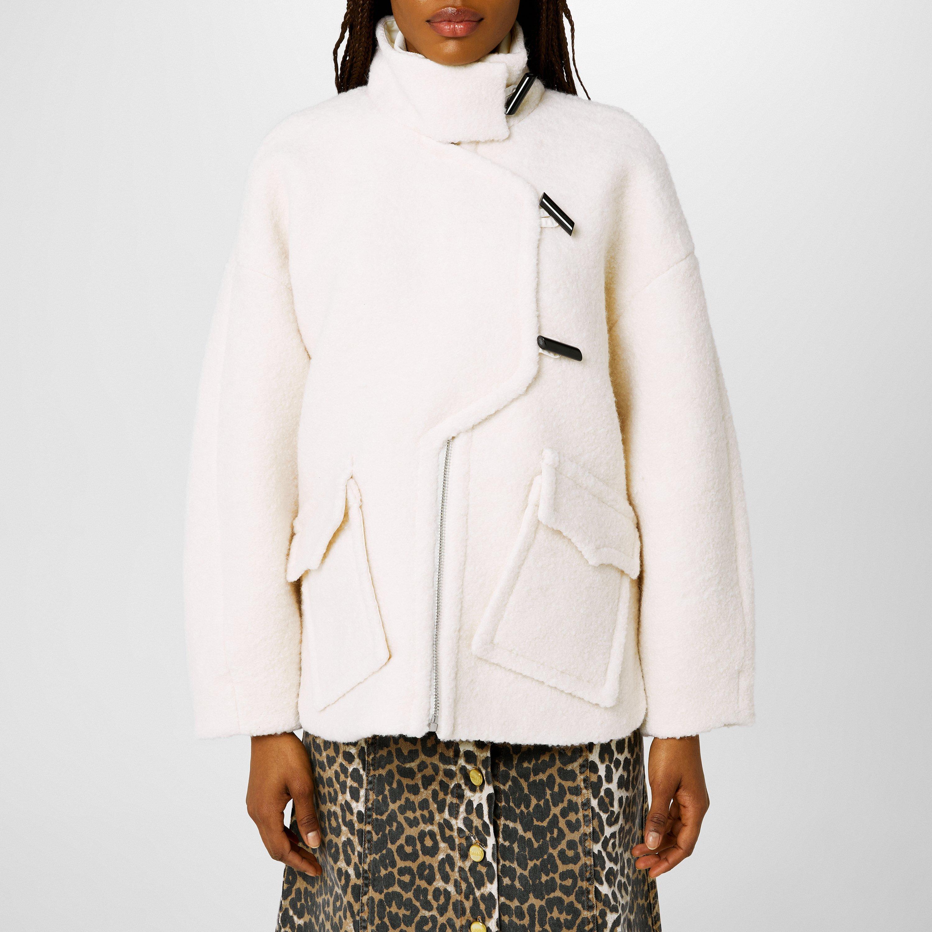 Egert - Ganni - Women's Boucle Wool Long Sleeve Teddy Coat - 1