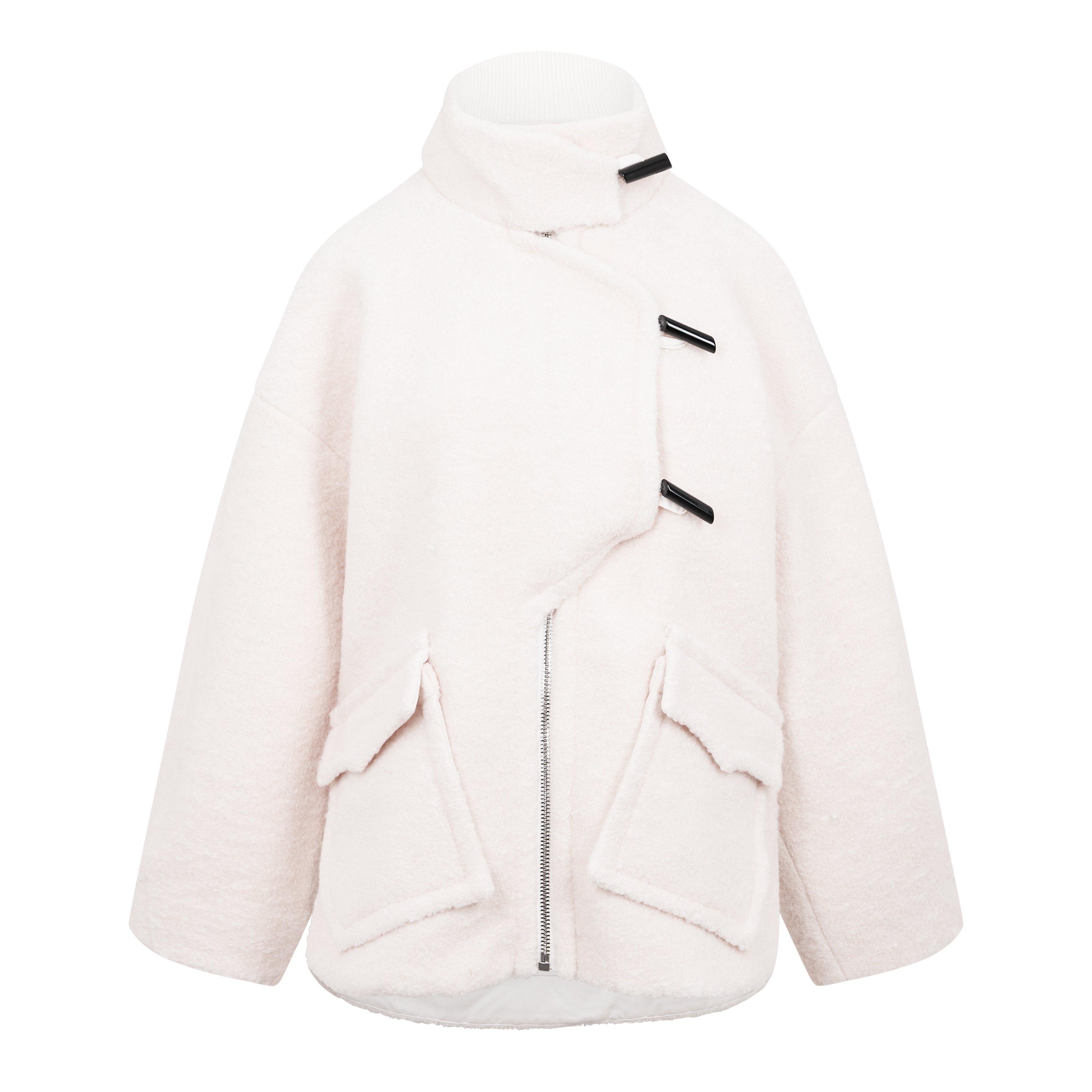 Egert - Ganni - Women's Boucle Wool Long Sleeve Teddy Coat - 5