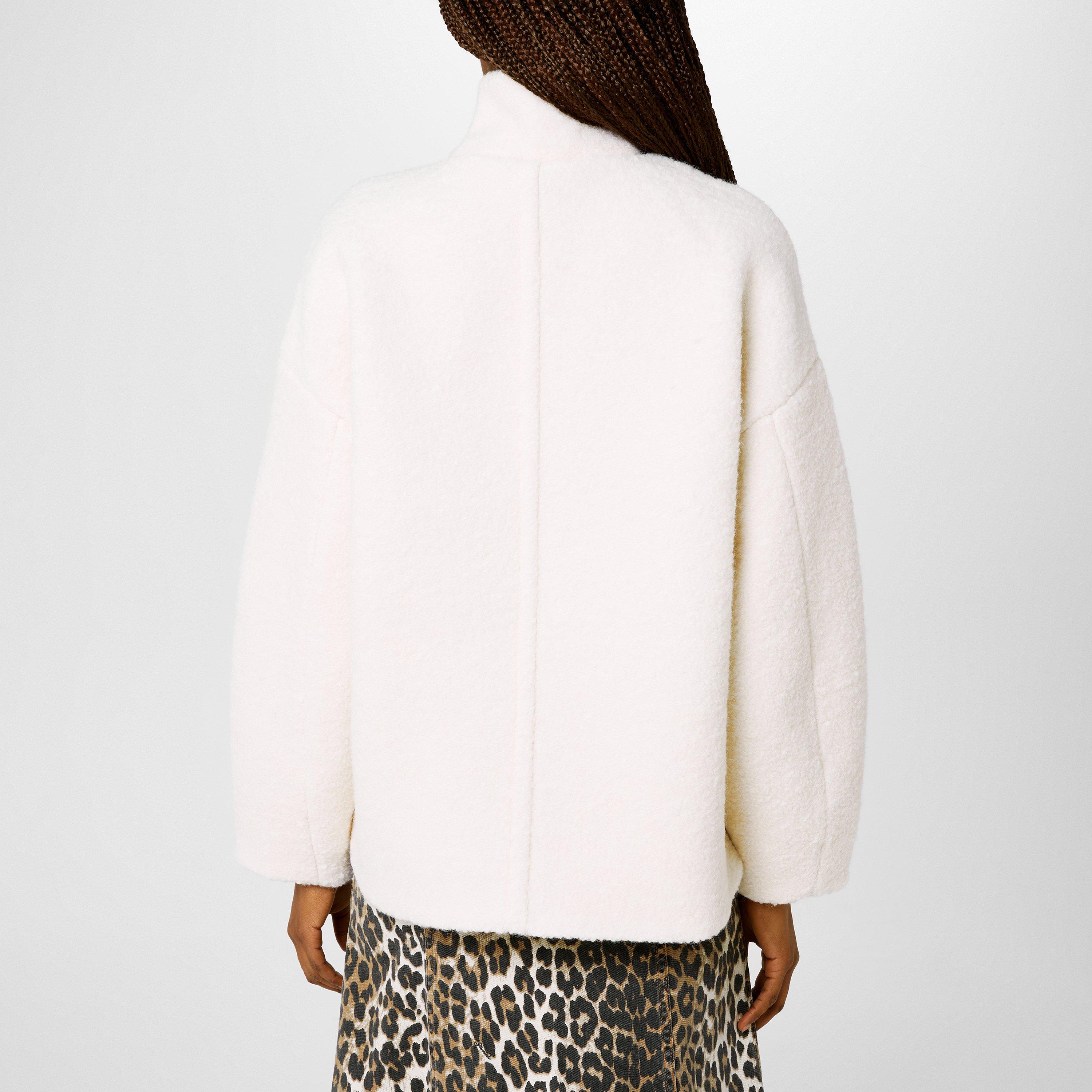 Egert - Ganni - Women's Boucle Wool Long Sleeve Teddy Coat - 3