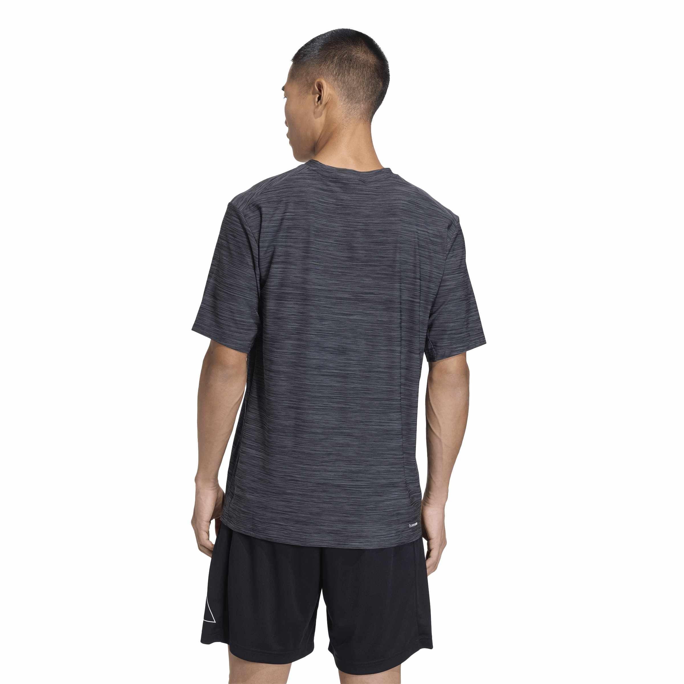 Black/Melange - adidas - Men's Short Sleeve Performance Gym Top - 3