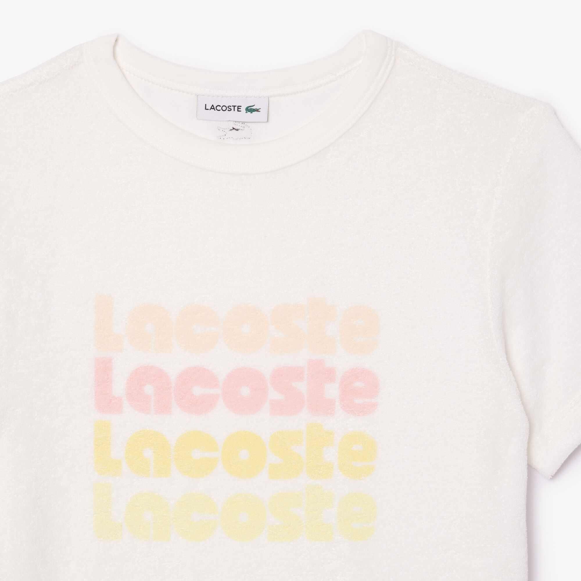 White 70V - Lacoste - Kids' Terry Logo T-Shirt Dress - 2