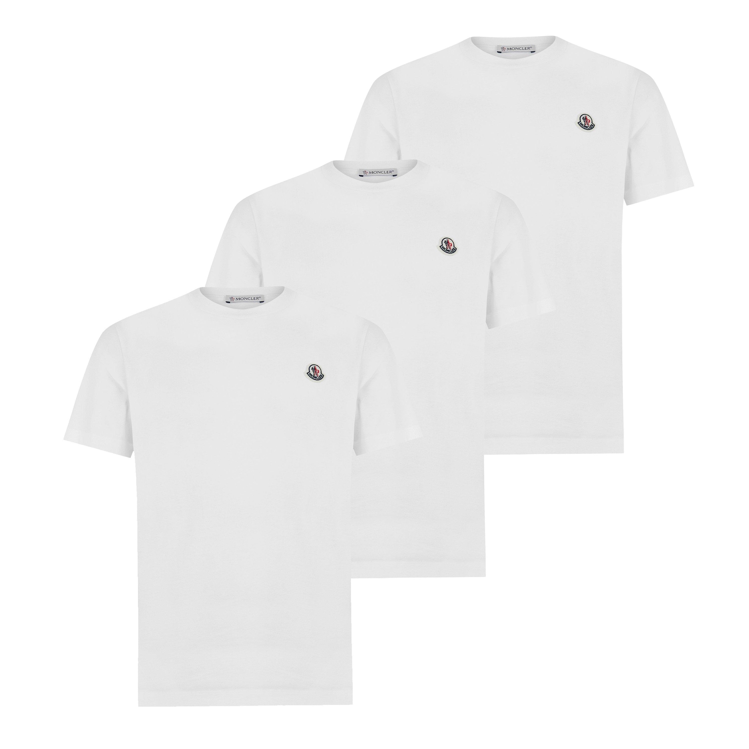 Moncler Men's Logo Cotton T-Shirts, 3-Pack - White 001 - L