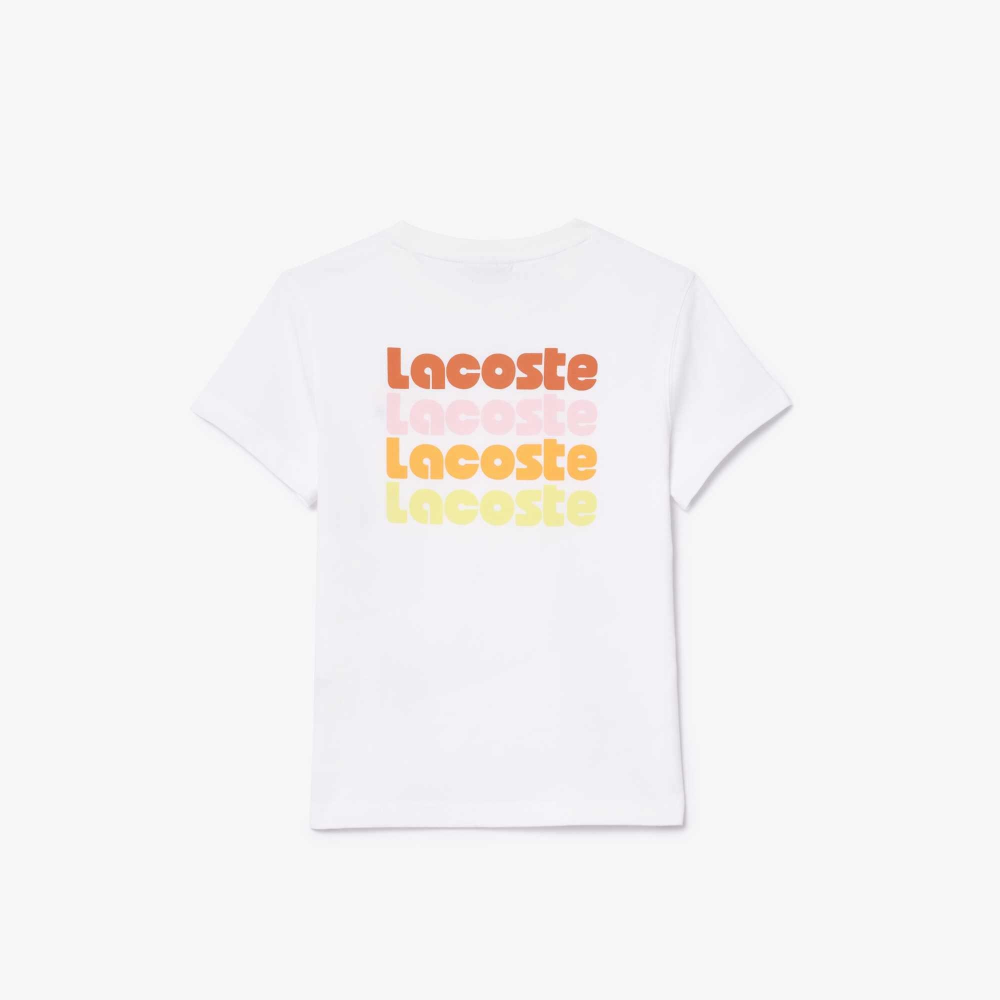 Bianco 001 - Lacoste - Kids' Regular Fit Graphic T-Shirt - 3