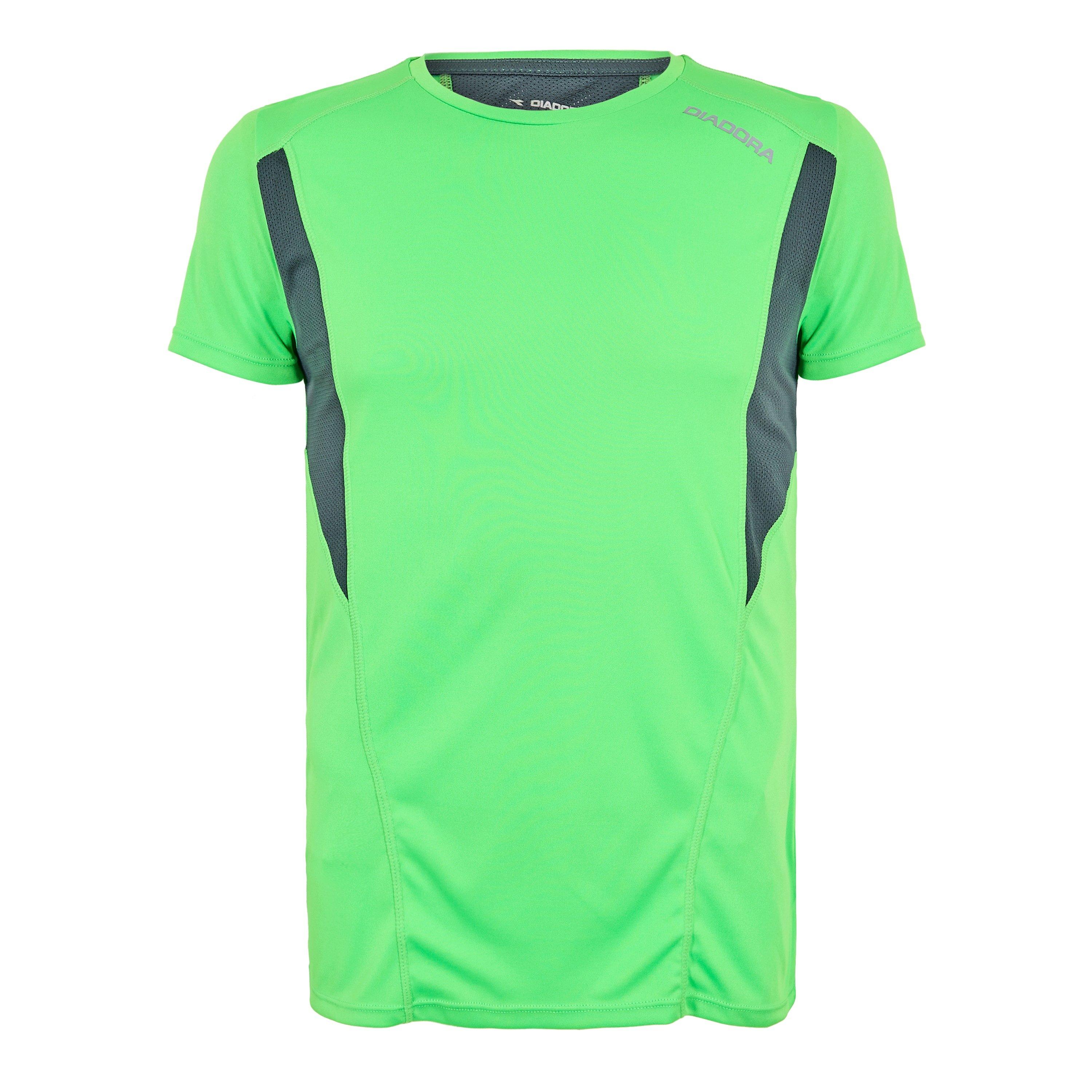 Green Fluo - Diadora - Men's Team Up Short Sleeve Performance Gym Top - 1