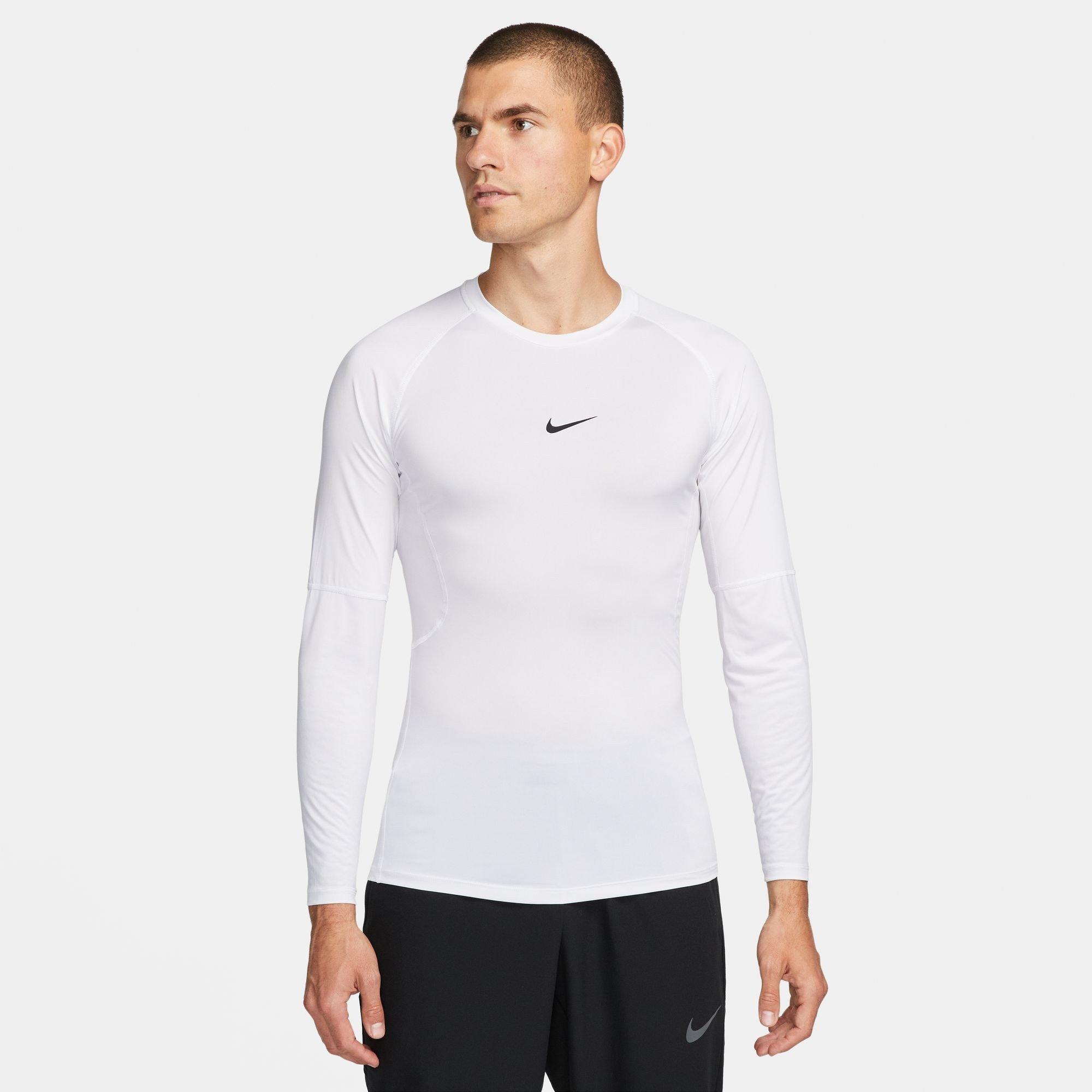 Nike Men's Baselayer Long Sleeve Performance Gym Top - White/Black - S