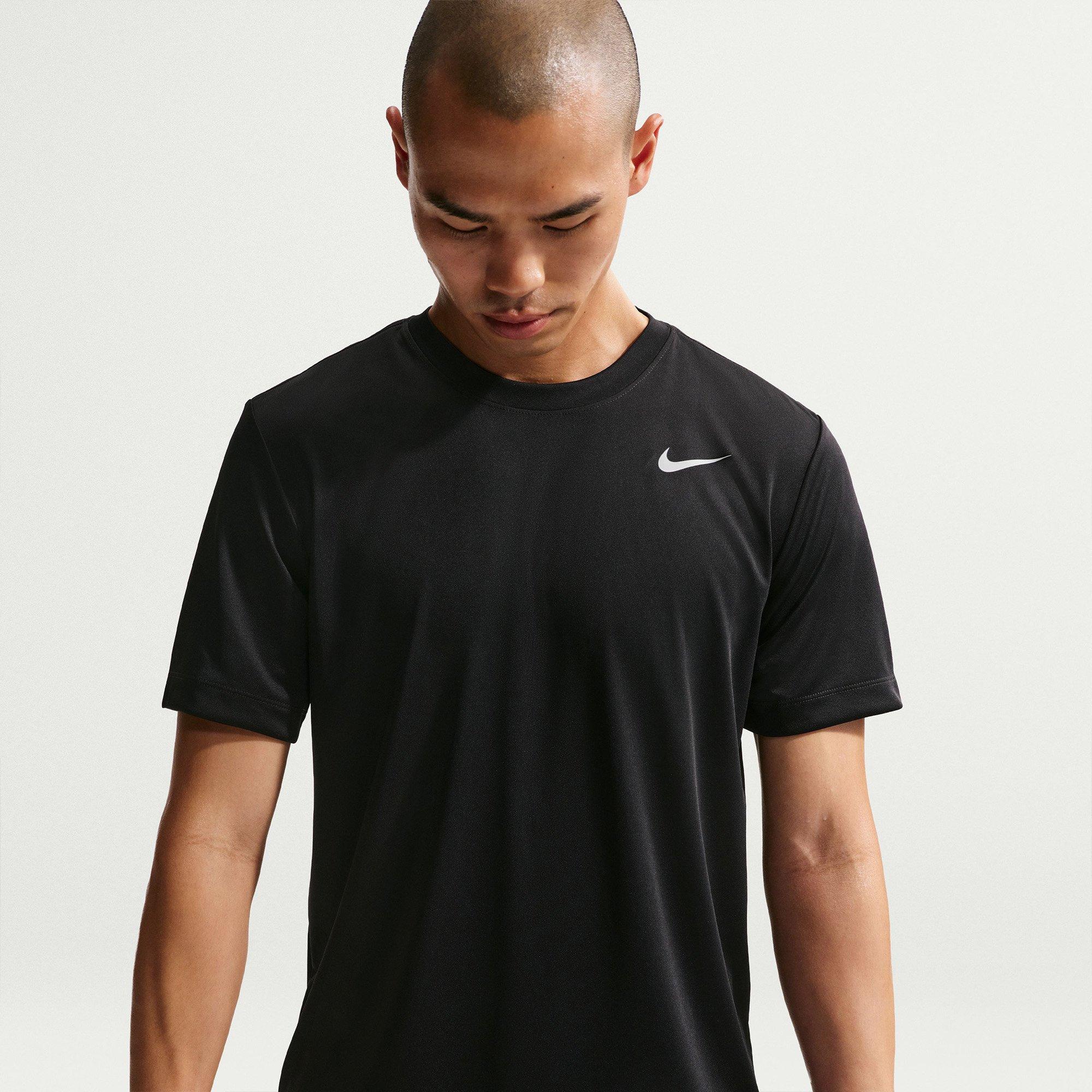 Black/Silver - Nike - Men's Standard Flex Short Sleeve Performance Gym Top - 3