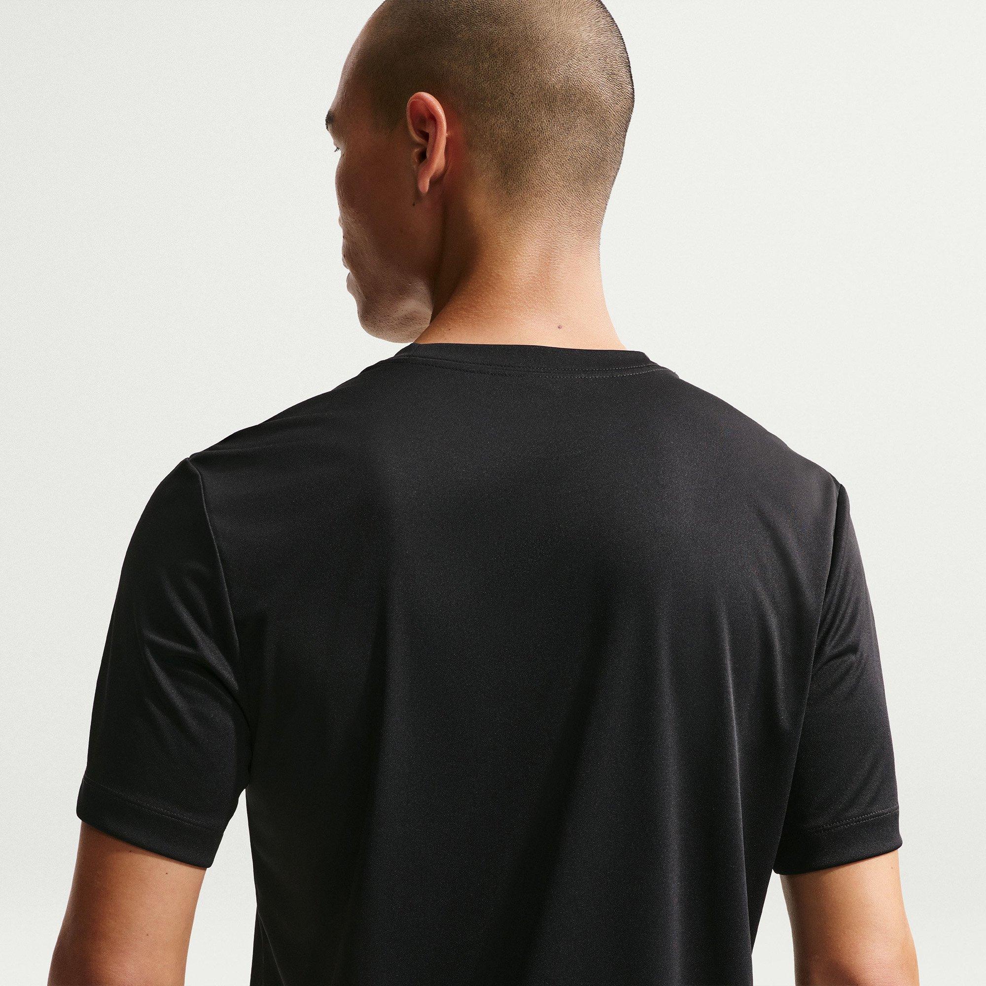 Black/Silver - Nike - Men's Standard Flex Short Sleeve Performance Gym Top - 4