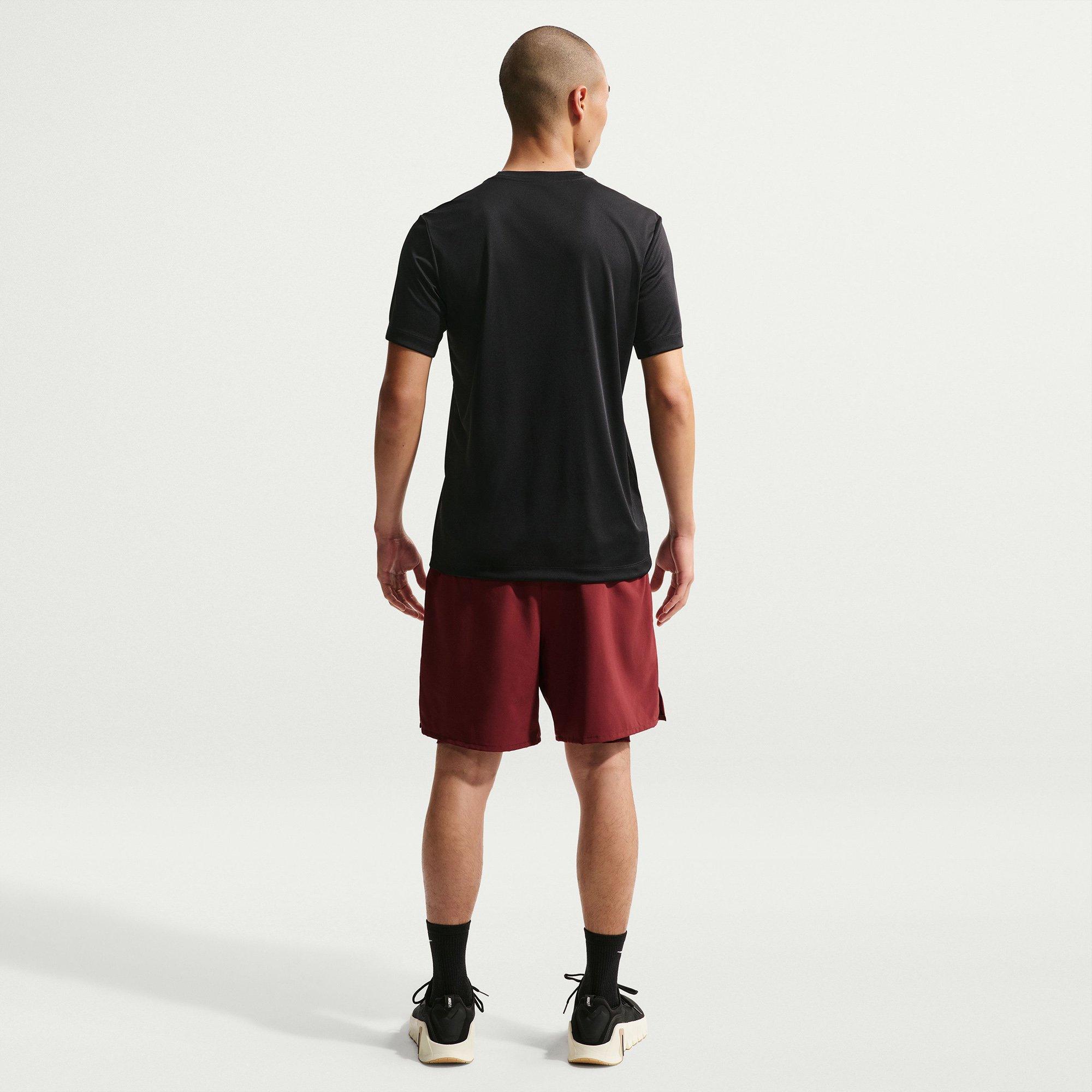 Black/Silver - Nike - Men's Standard Flex Short Sleeve Performance Gym Top - 6