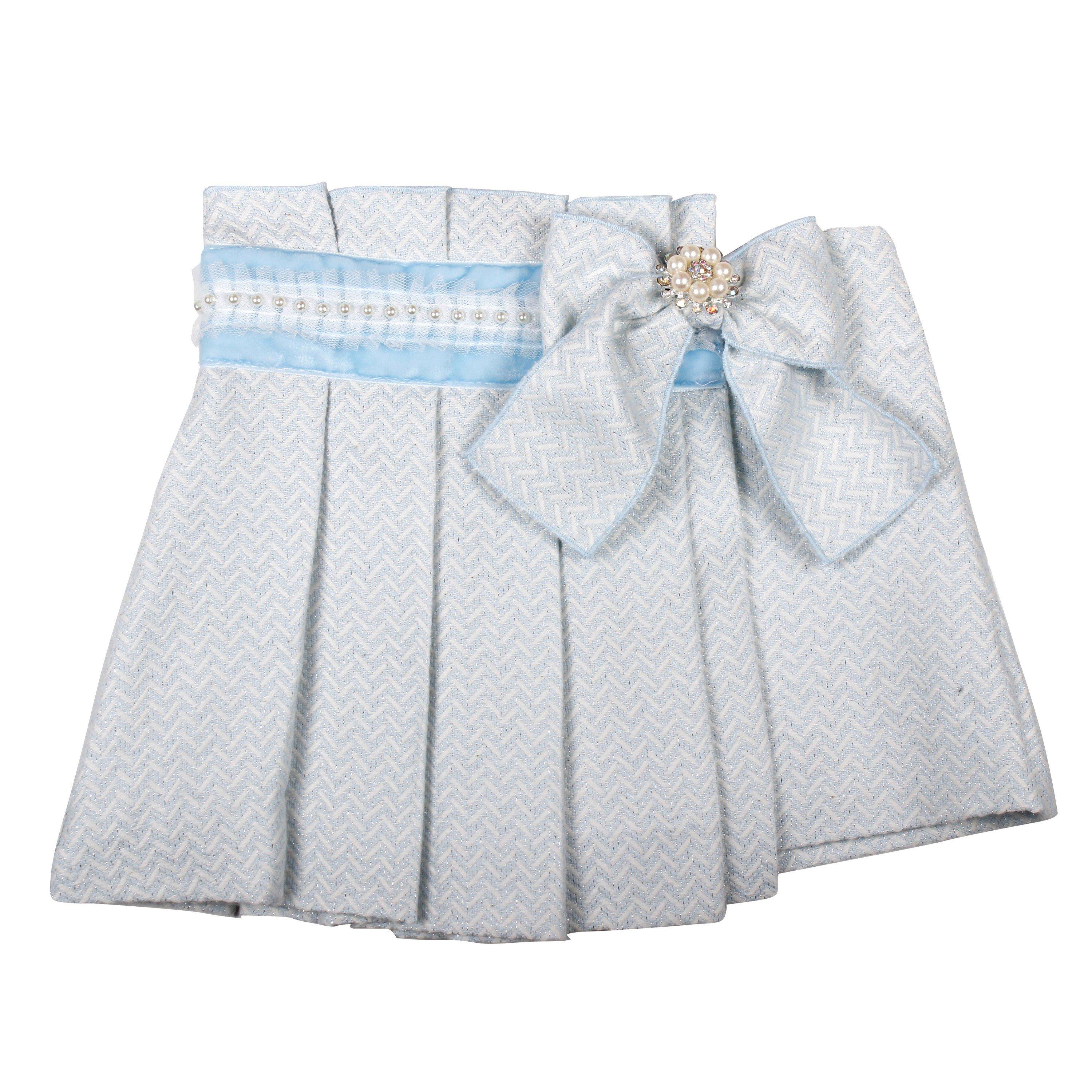 Blue I15 - Naxos - Kids' Herringbone Jersey Skirt