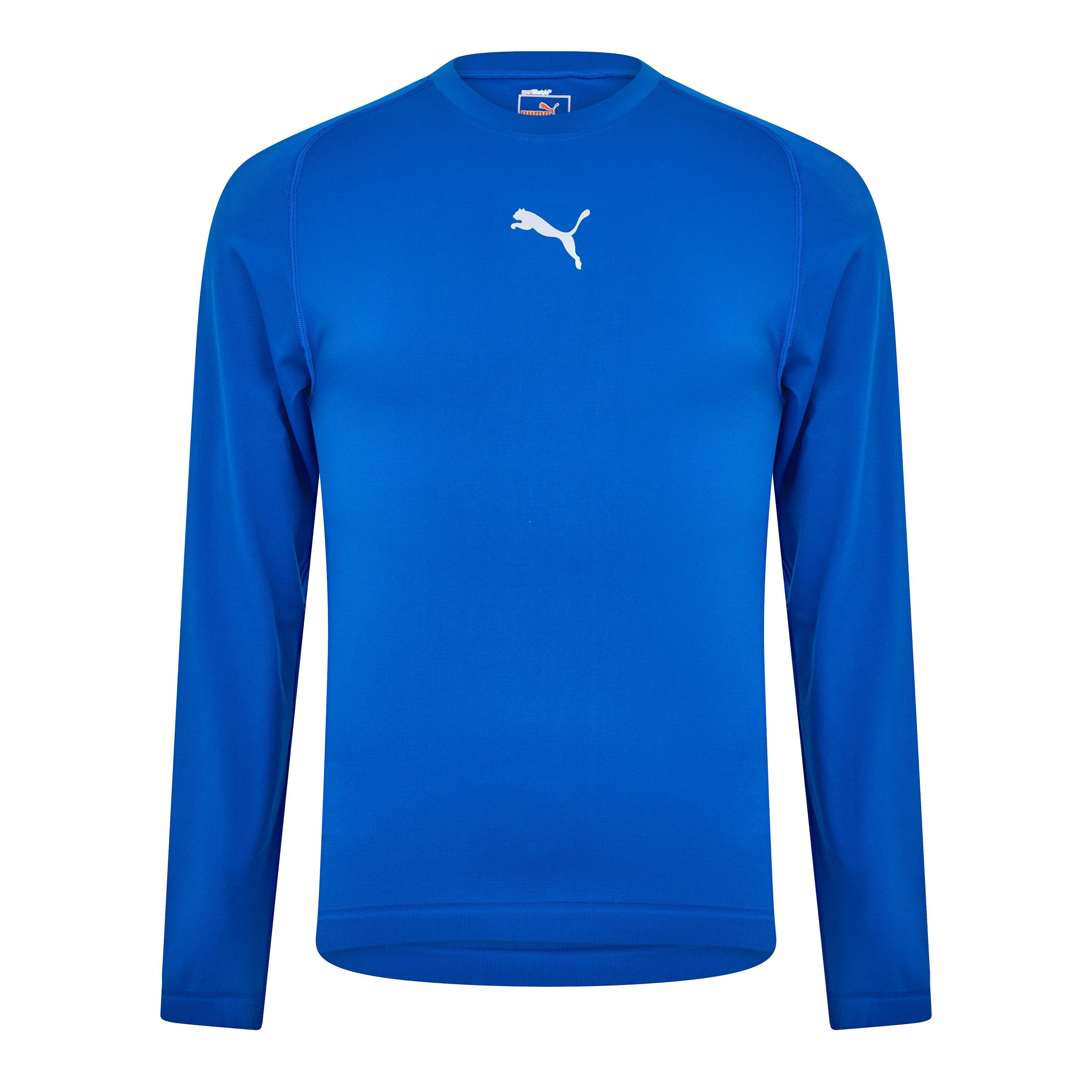 Blue - Puma - (F5) Roundneck Ls Shirt (Vent) Mens - 1