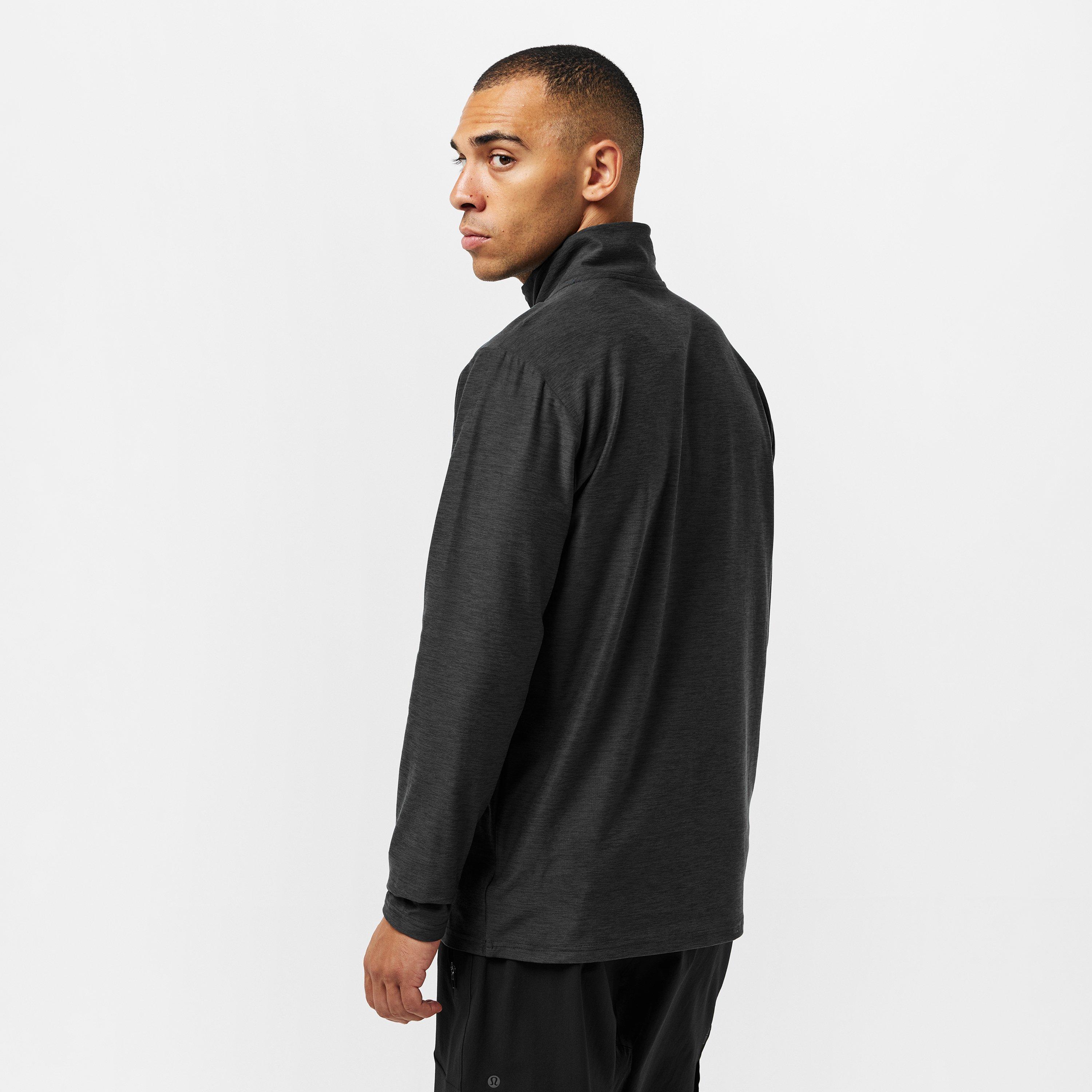 Black - New Balance - Space Dye Quarter-Zip Long-Sleeve Performance Gym Top - 4