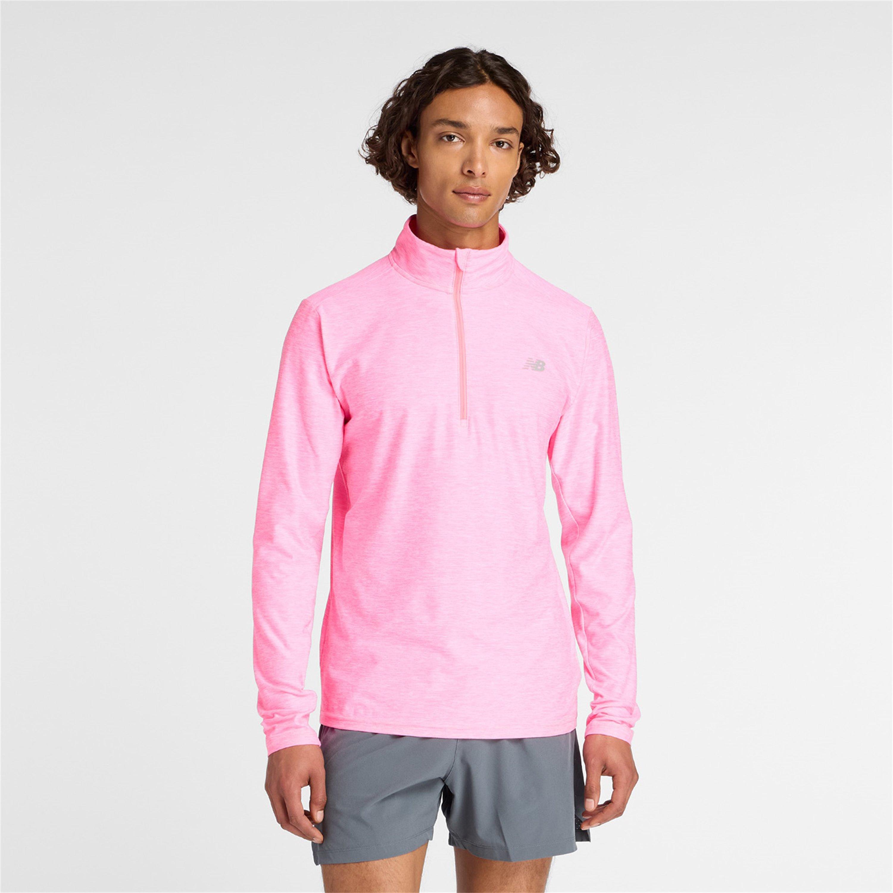 New Balance Men's Space Dye Quarter-Zip Long-Sleeve Performance