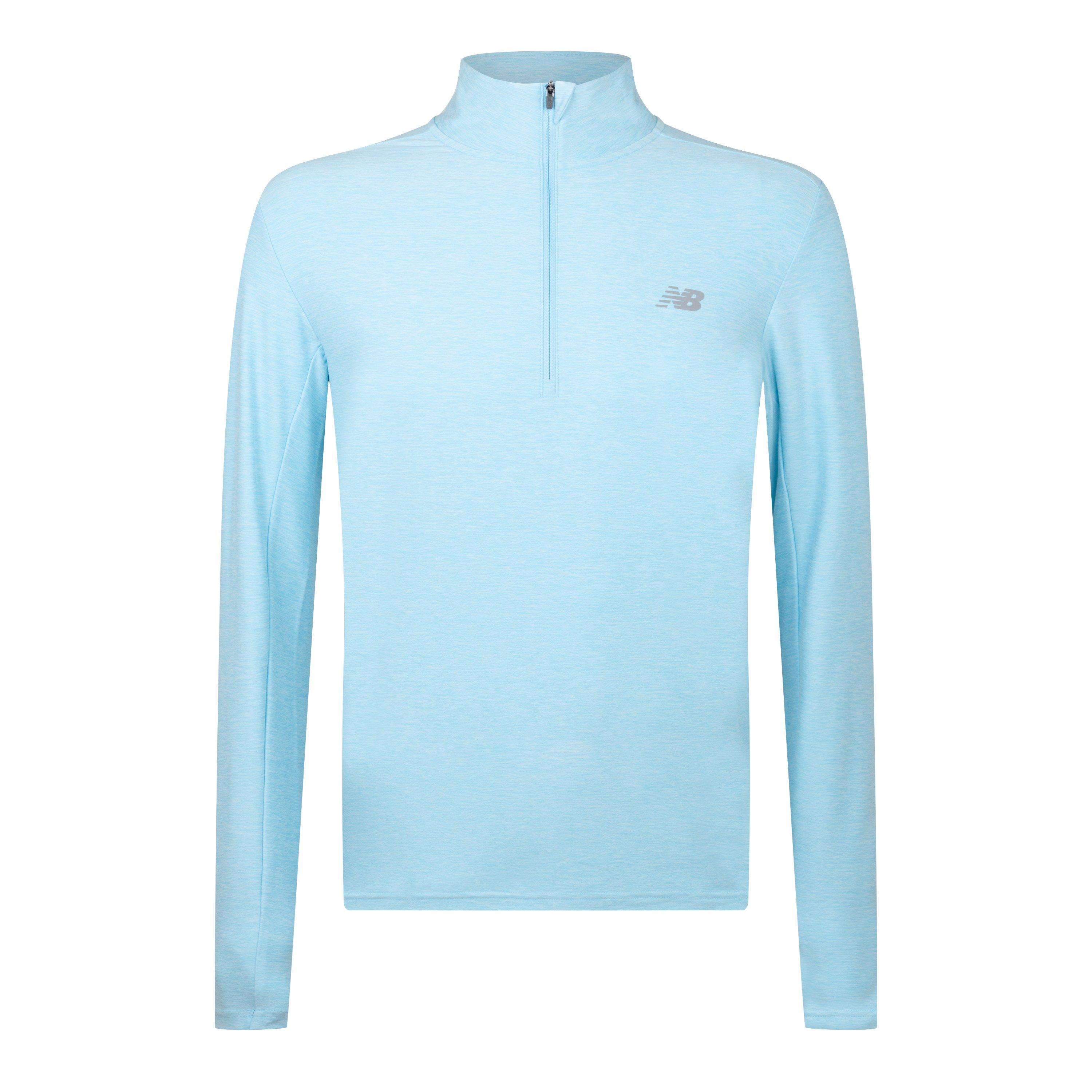 New Balance Men's Space Dye Quarter-Zip Long-Sleeve Performance Gym Top