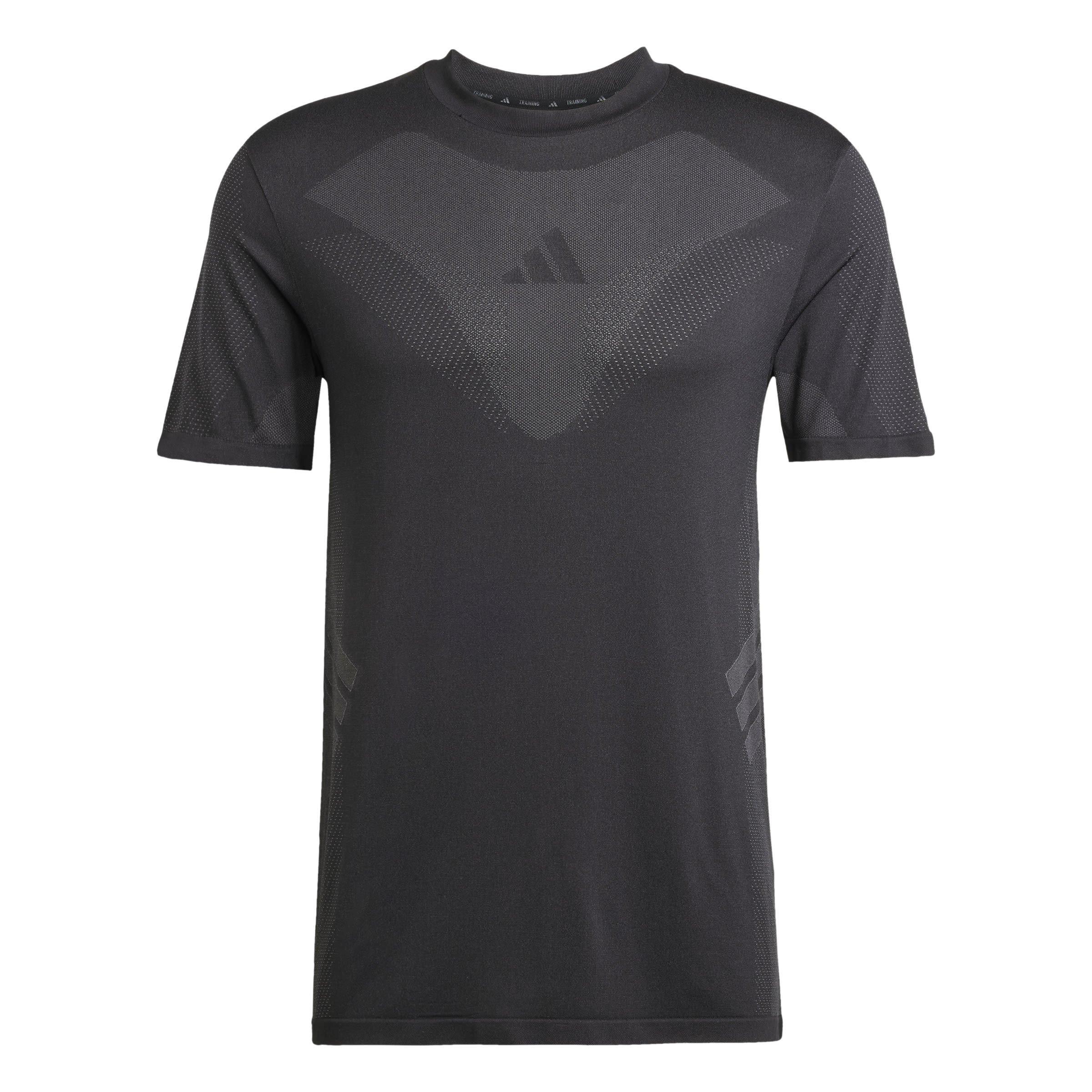 Zwart/Grijs - adidas - GYM+ Seamless Tee Mens - 1