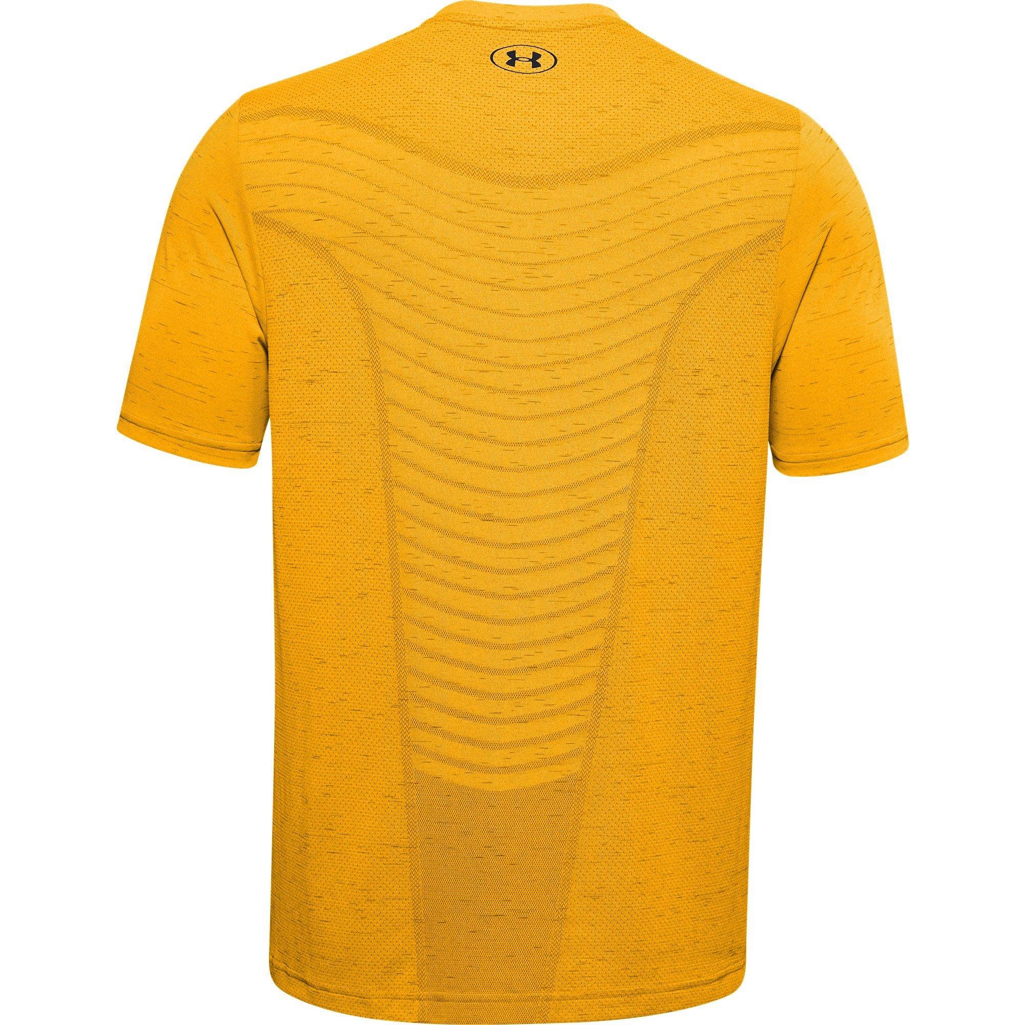 Lunar Orange/Bl - Under Armour - Men's Seamless Wave Short-Sleeve Performance Gym Top - 6