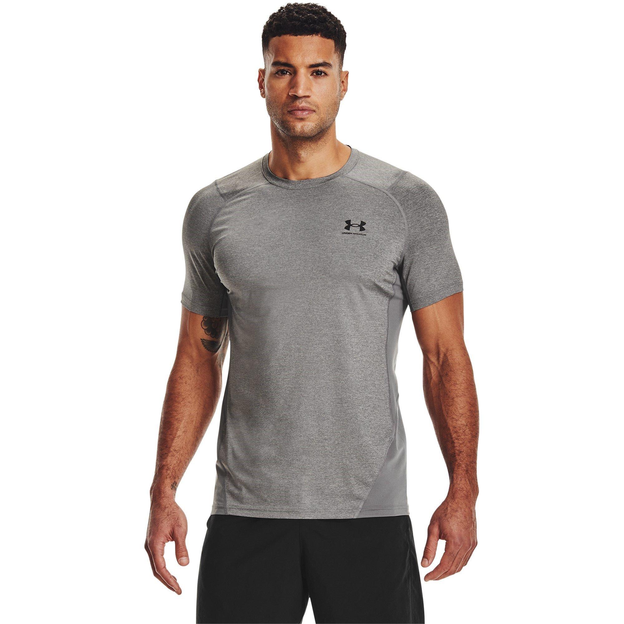 Carbon/Black - Under Armour - HeatGear® Fitted Short Sleeve Mens - 3