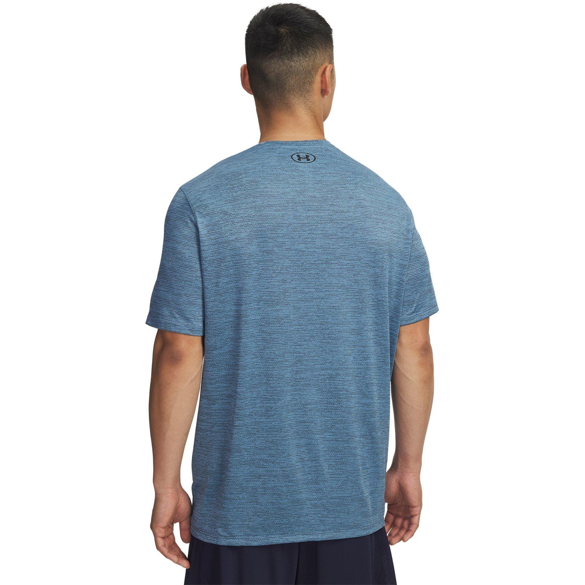 Blue Smoke/Blck - Under Armour - Tech Vent Short-Sleeve Performance Gym Top - 2