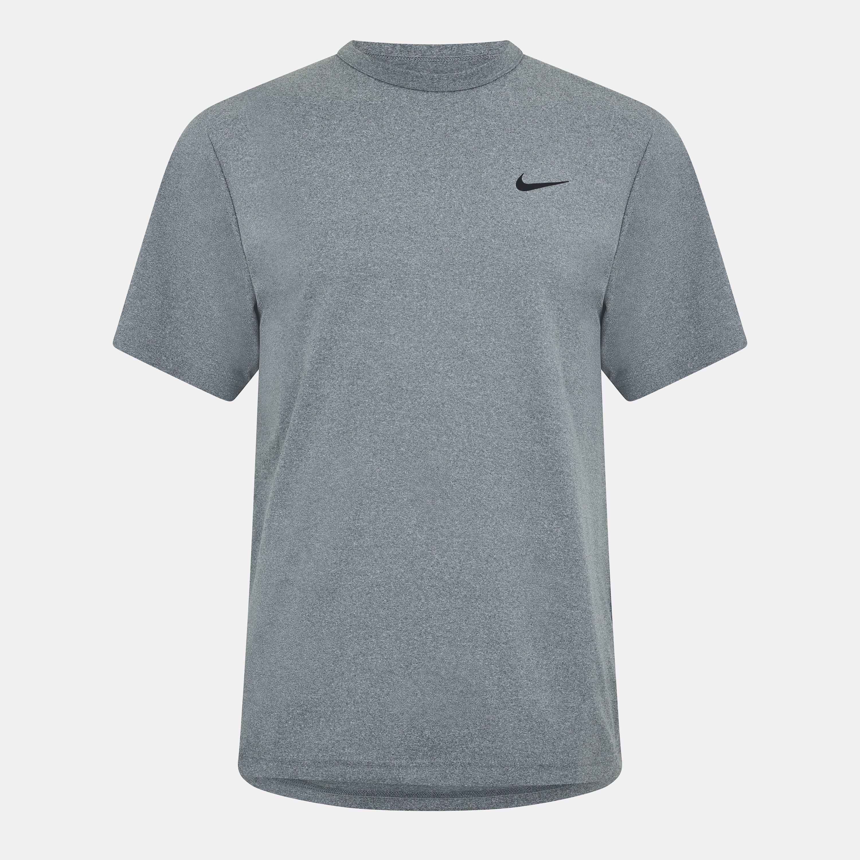 Nike Men's Dri-Fit Uv Hyverse Short-Sleeve Fitness Top - Smoke Grey - L