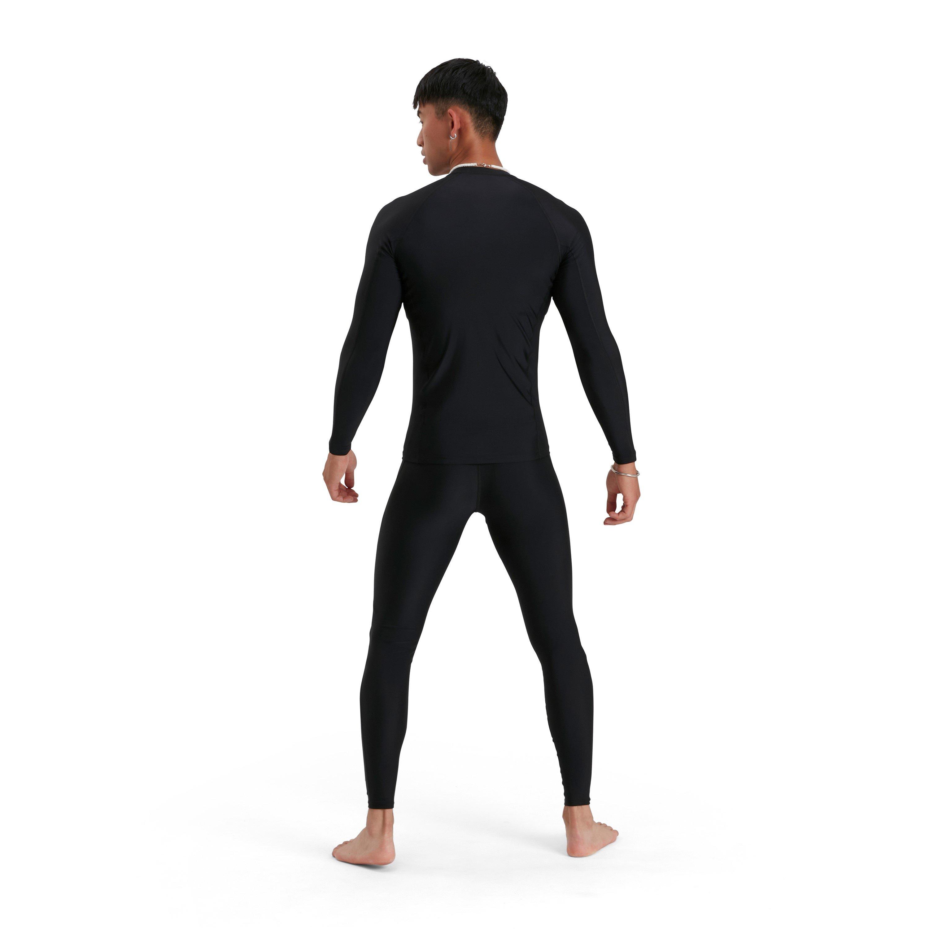 Sort/Hvid - Speedo - Men's Long Sleeved Sun Protection Top - 2