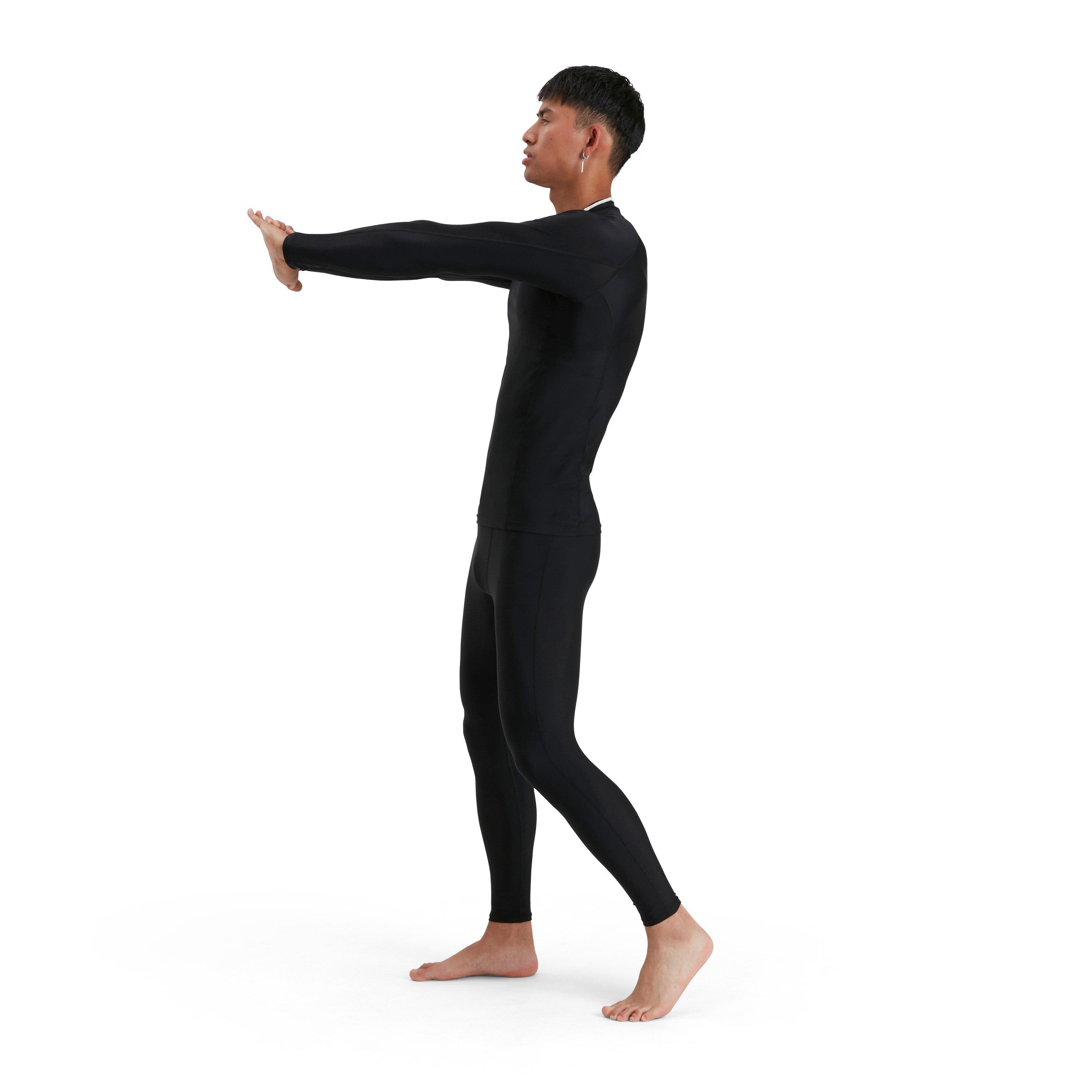 Sort/Hvid - Speedo - Men's Long Sleeved Sun Protection Top - 3