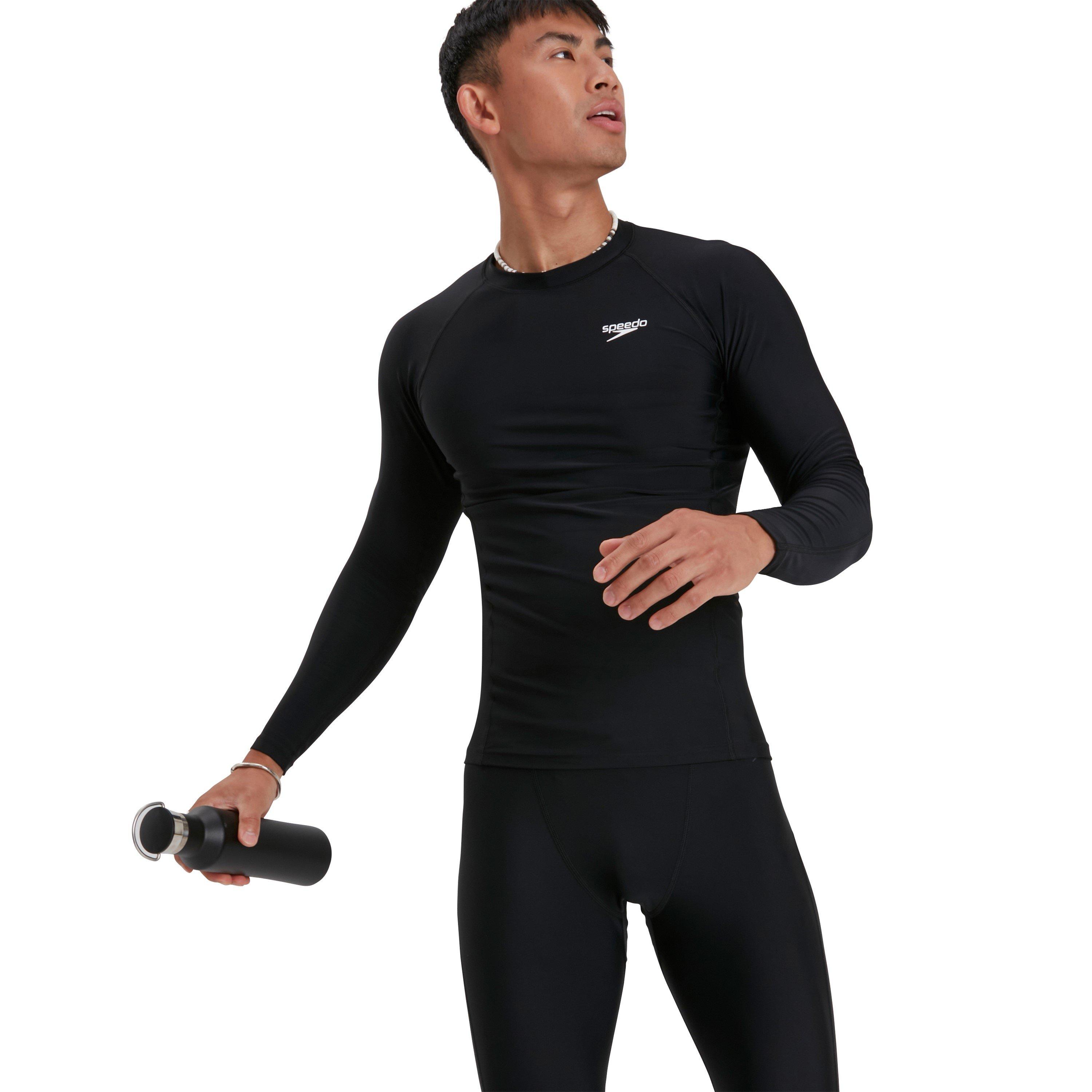 Sort/Hvid - Speedo - Men's Long Sleeved Sun Protection Top - 4