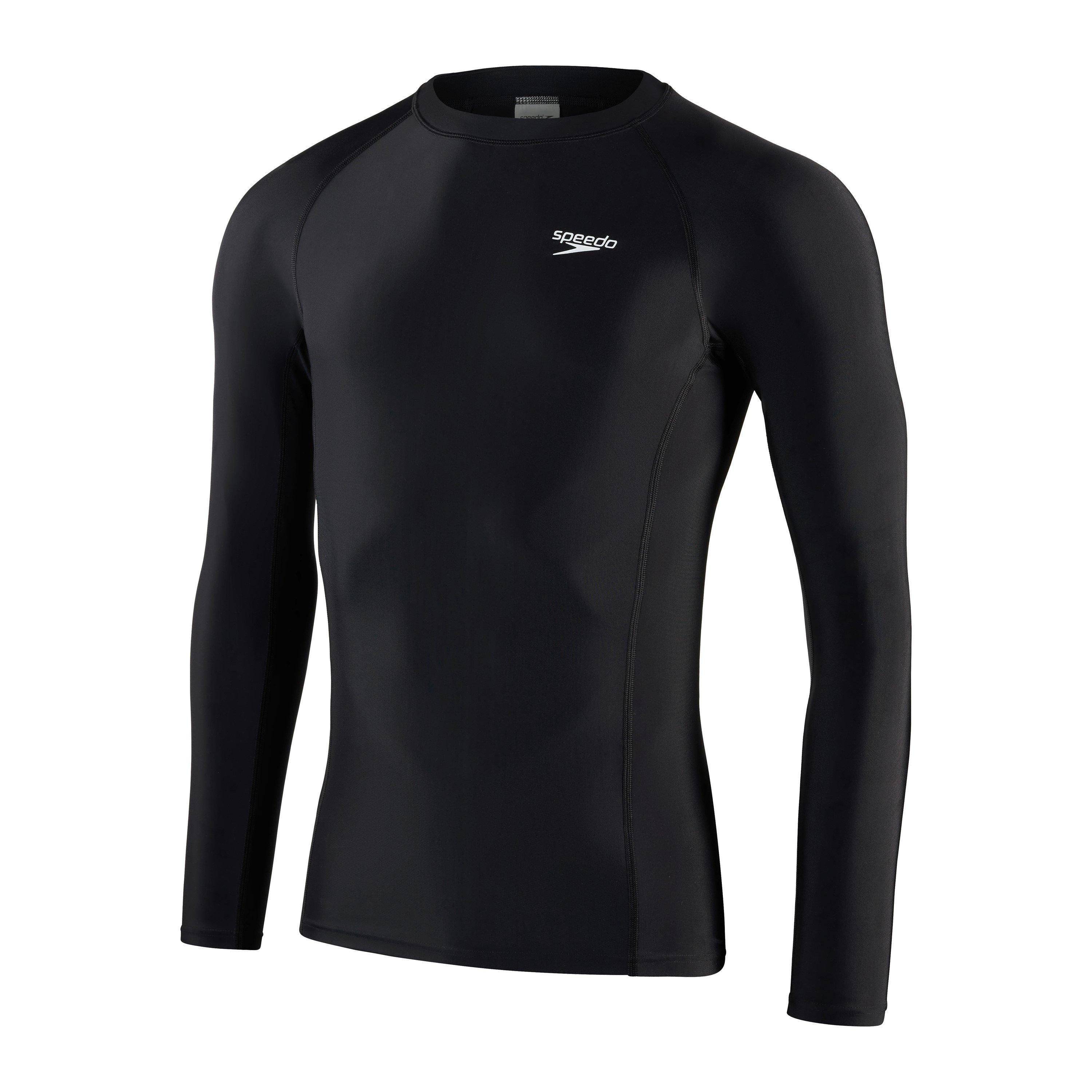 Sort/Hvid - Speedo - Men's Long Sleeved Sun Protection Top - 7