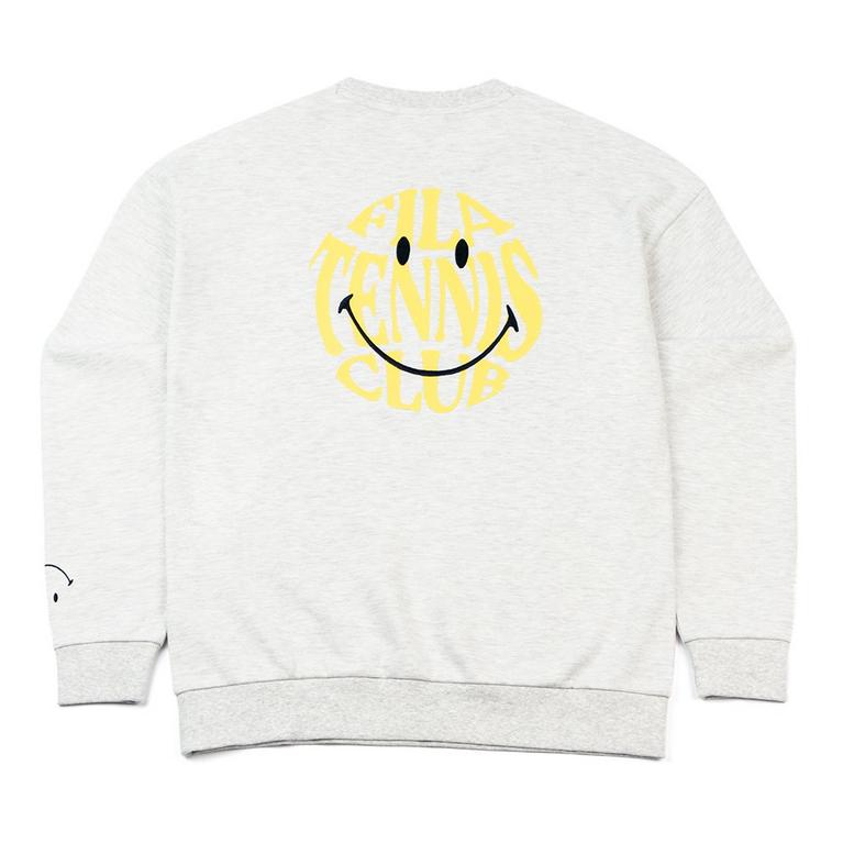 LightMelangeGry - Fila - Tennis Club x Smiley Graphic Printed Adults Sweatshirt - 1