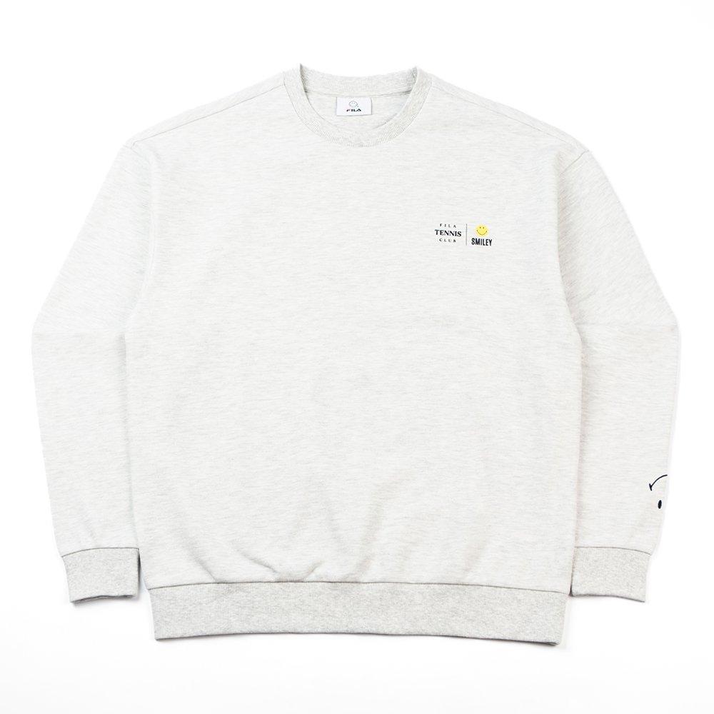 LightMelangeGry - Fila - Tennis Club x Smiley Graphic Printed Adults Sweatshirt - 2