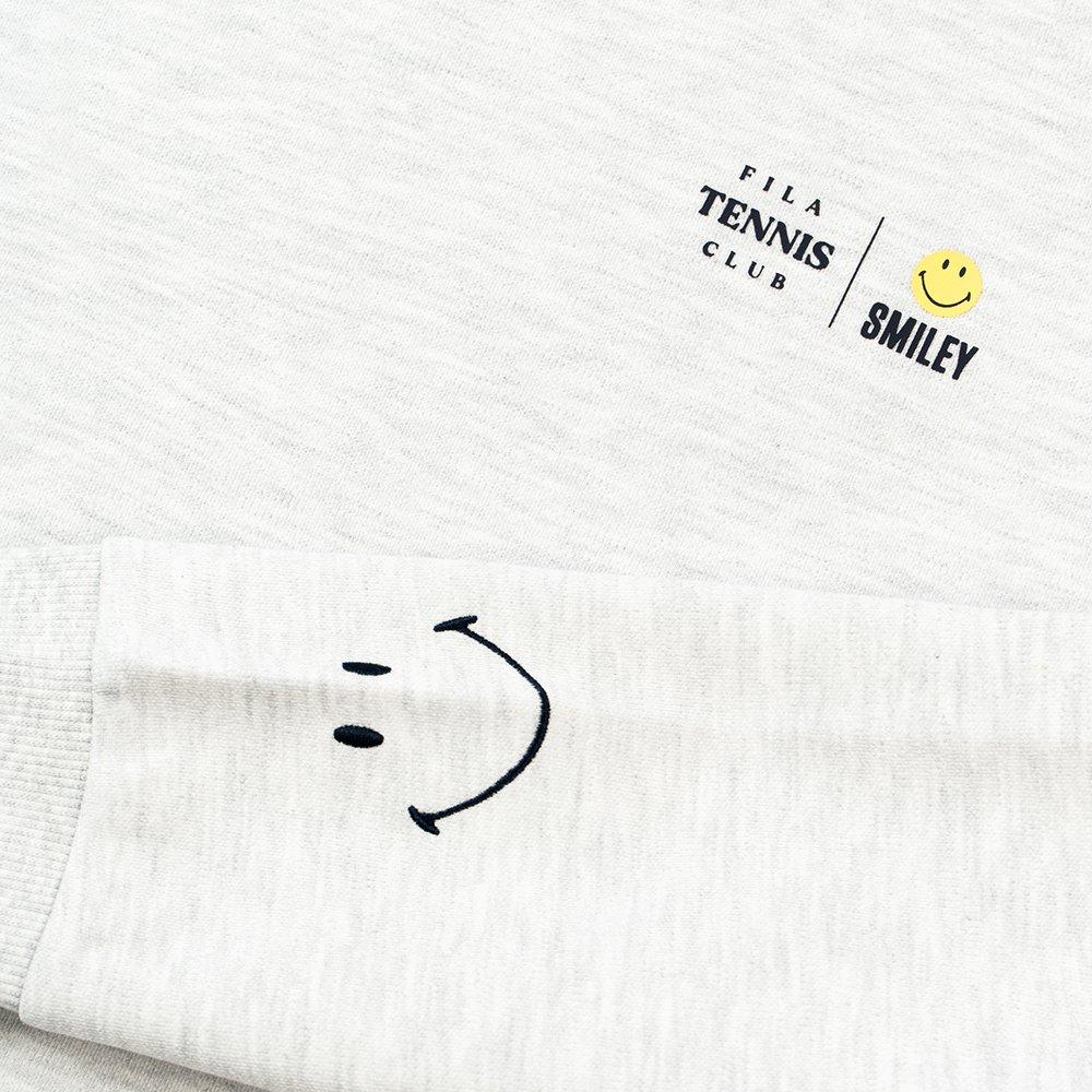 LightMelangeGry - Fila - Tennis Club x Smiley Graphic Printed Adults Sweatshirt - 4